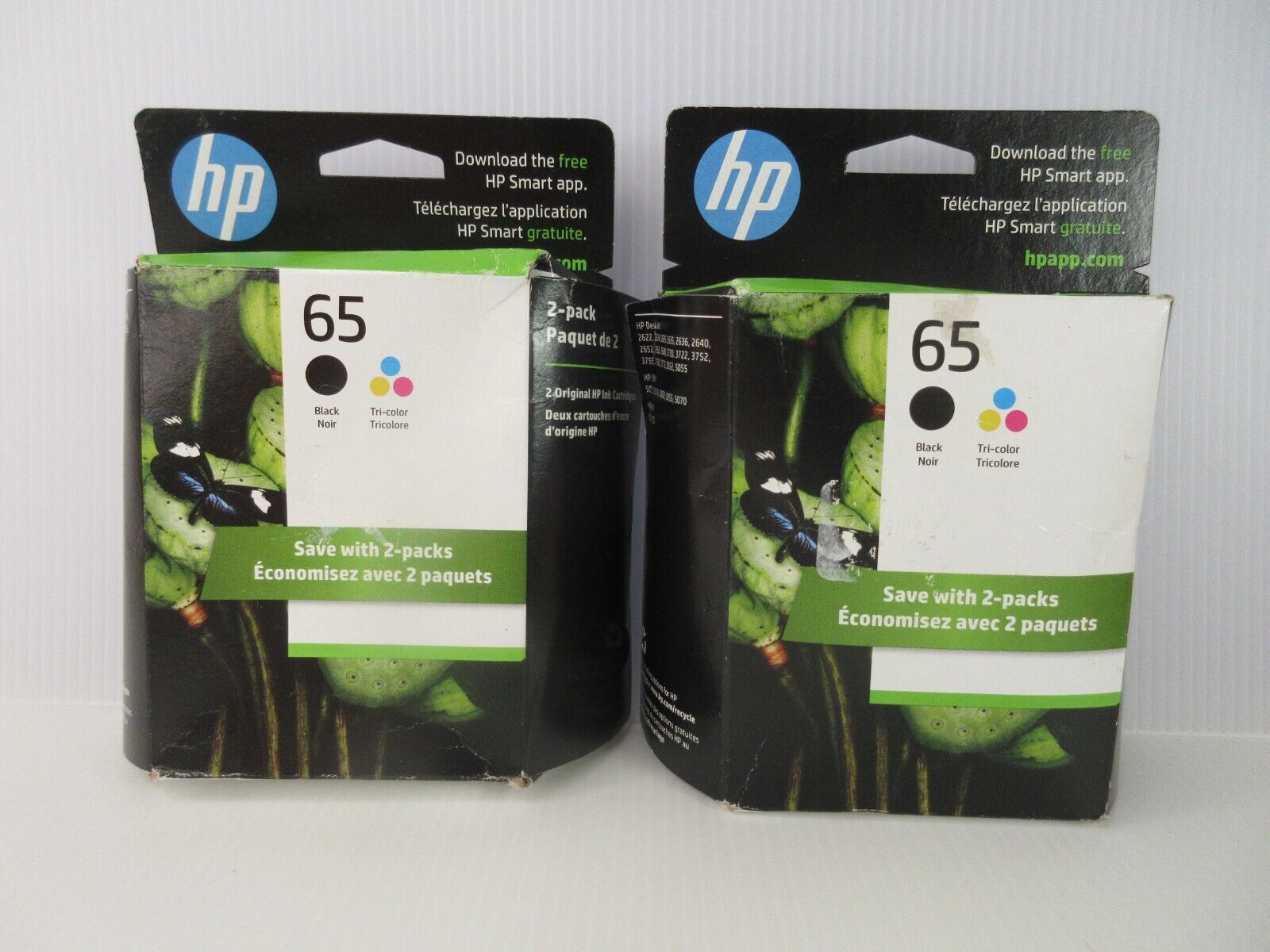 Lot of 2 (Two) Genuine HP  65 2-Pack Ink Cartridges SEALED NEW OEM Exp 11/2025