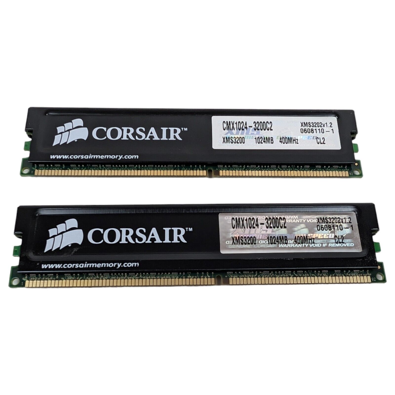 2GB 2x1GB PC3200 CORSAIR CMX1024-3200C2 XMS XMS3202 v1.2 DDR-400 Memory Kit DDR1