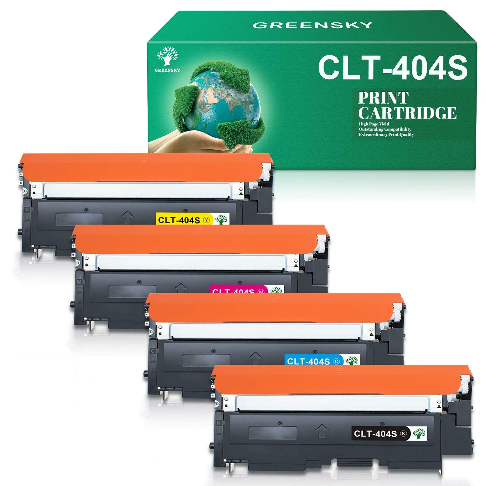 4x CLT-404S CMYK Color Toner For Samsung Xpress SL-C430 C433W C480 C480FN C480FW