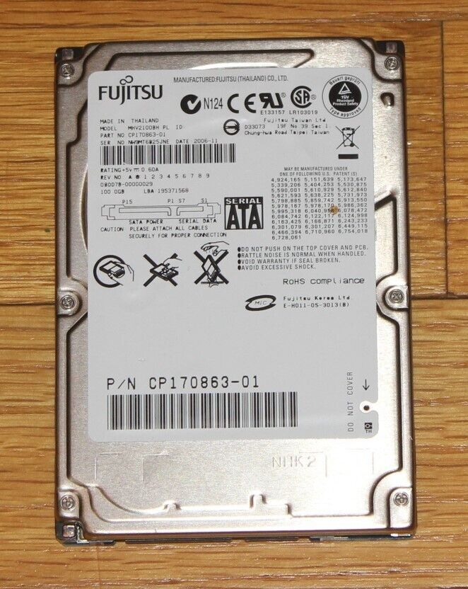 Fujitsu MHV2100BH PL 100GB SATA 2.5\