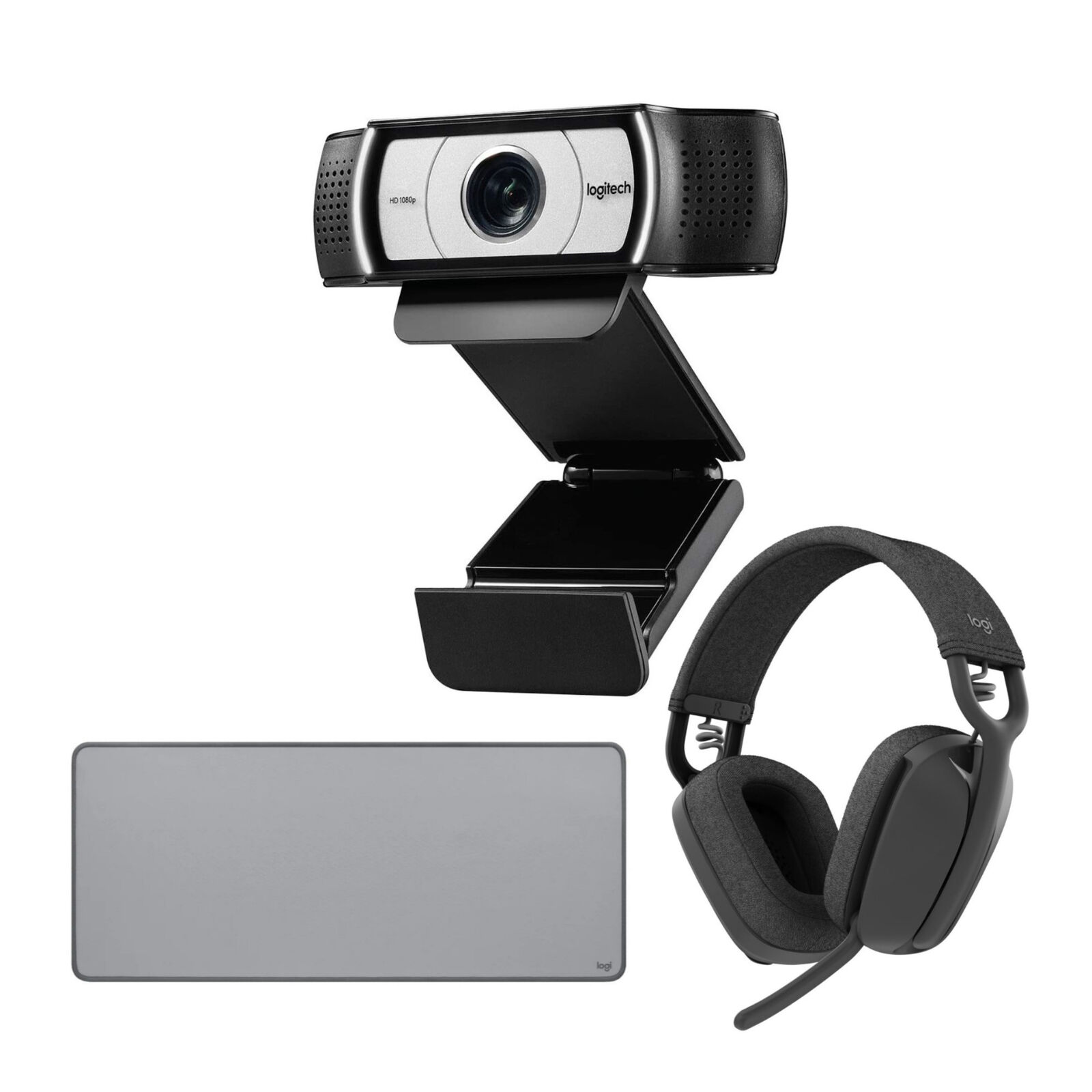 Logitech 1080p HD Webcam Zone Vibe 100 Lightweight Noise Canceling Headphones