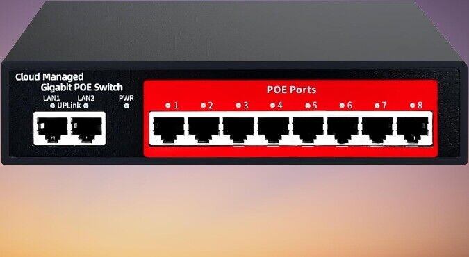 STEAMEMO 10-Port Gigabit Managed PoE Switch 8 PoE+ Ports@120W 2 Uplink Ports ...