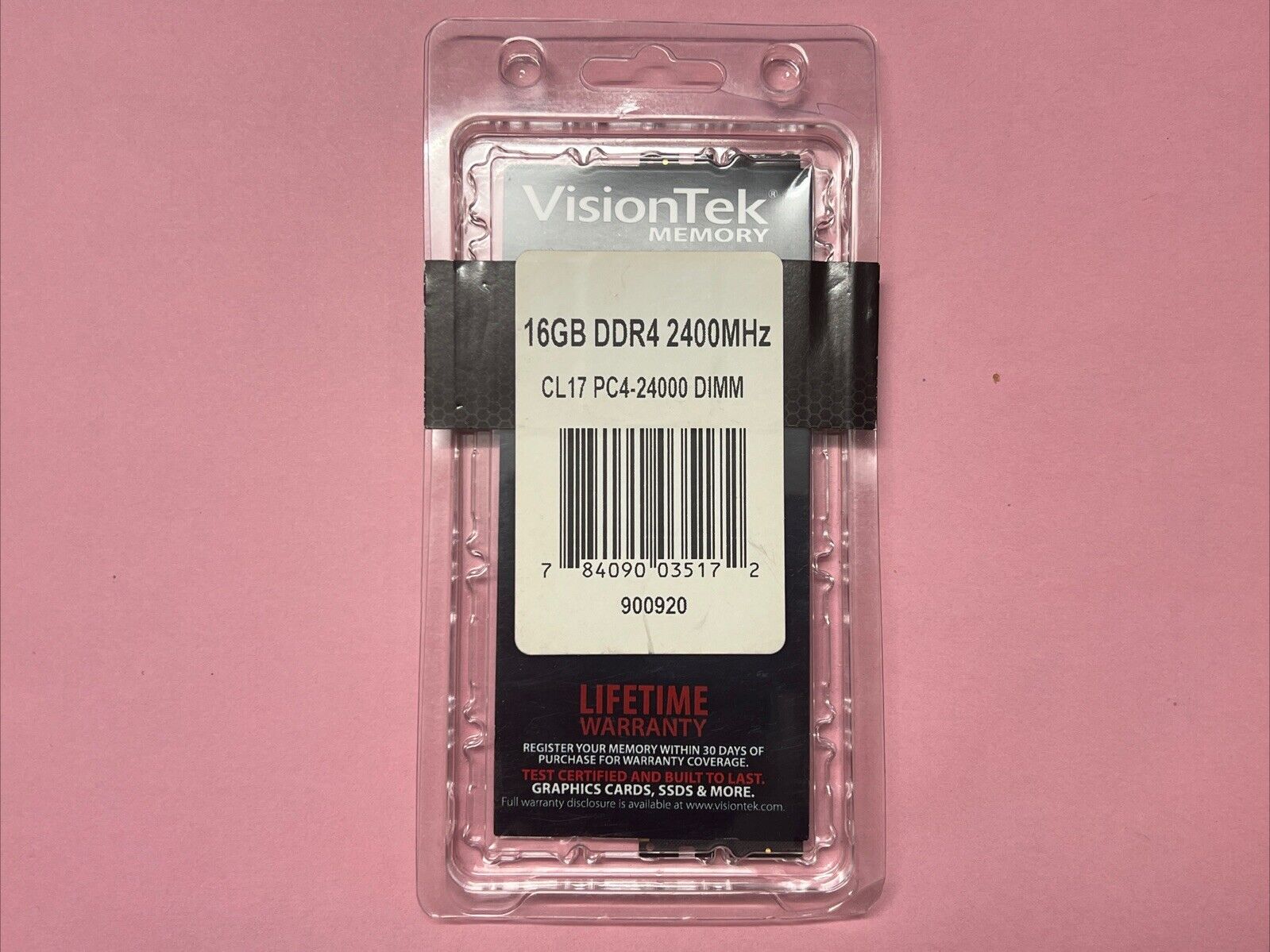 VisionTek 16GB DDR4 2400MHz (PC4-19200) CL7 DIMM - Desktop (900920)