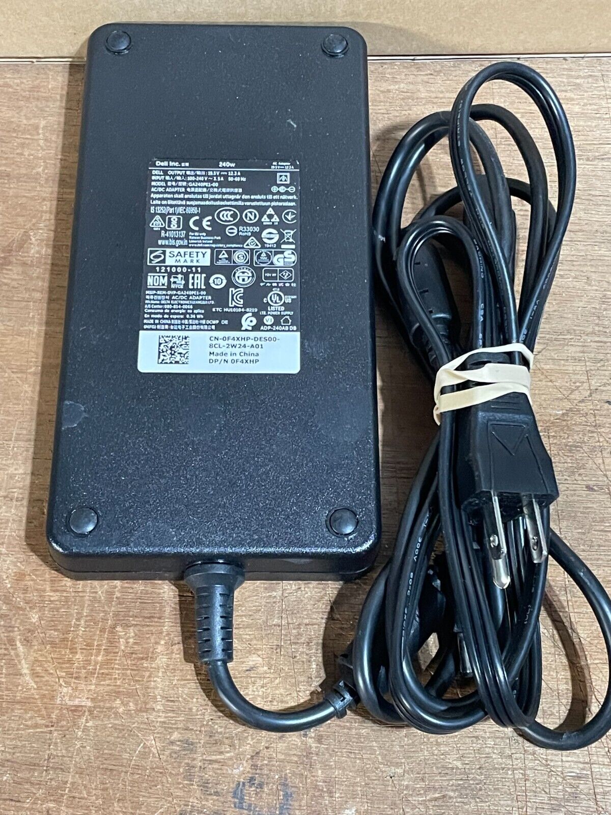 Genuine Dell 0F4XHP 240W Laptop AC Adapter - Fully Tested
