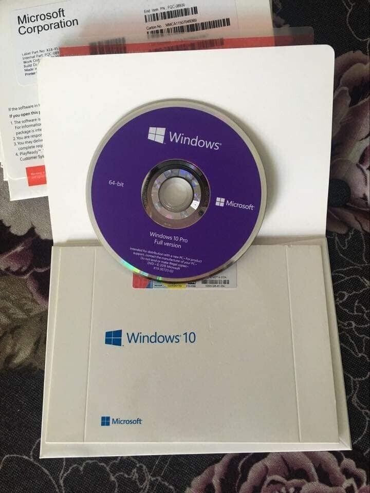 New Sealed Windows 10 Pro Professional 64 Bit DVD 1 PK English USA