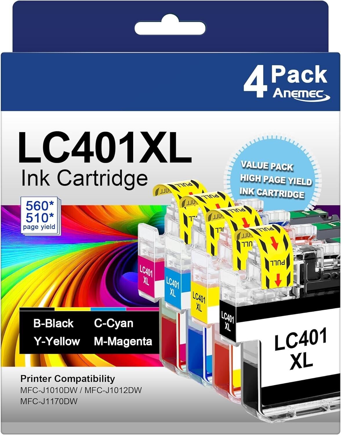 LC401XL LC401 XL Compatible Ink Cartridges Replacement for Brother LC 401 XL 401