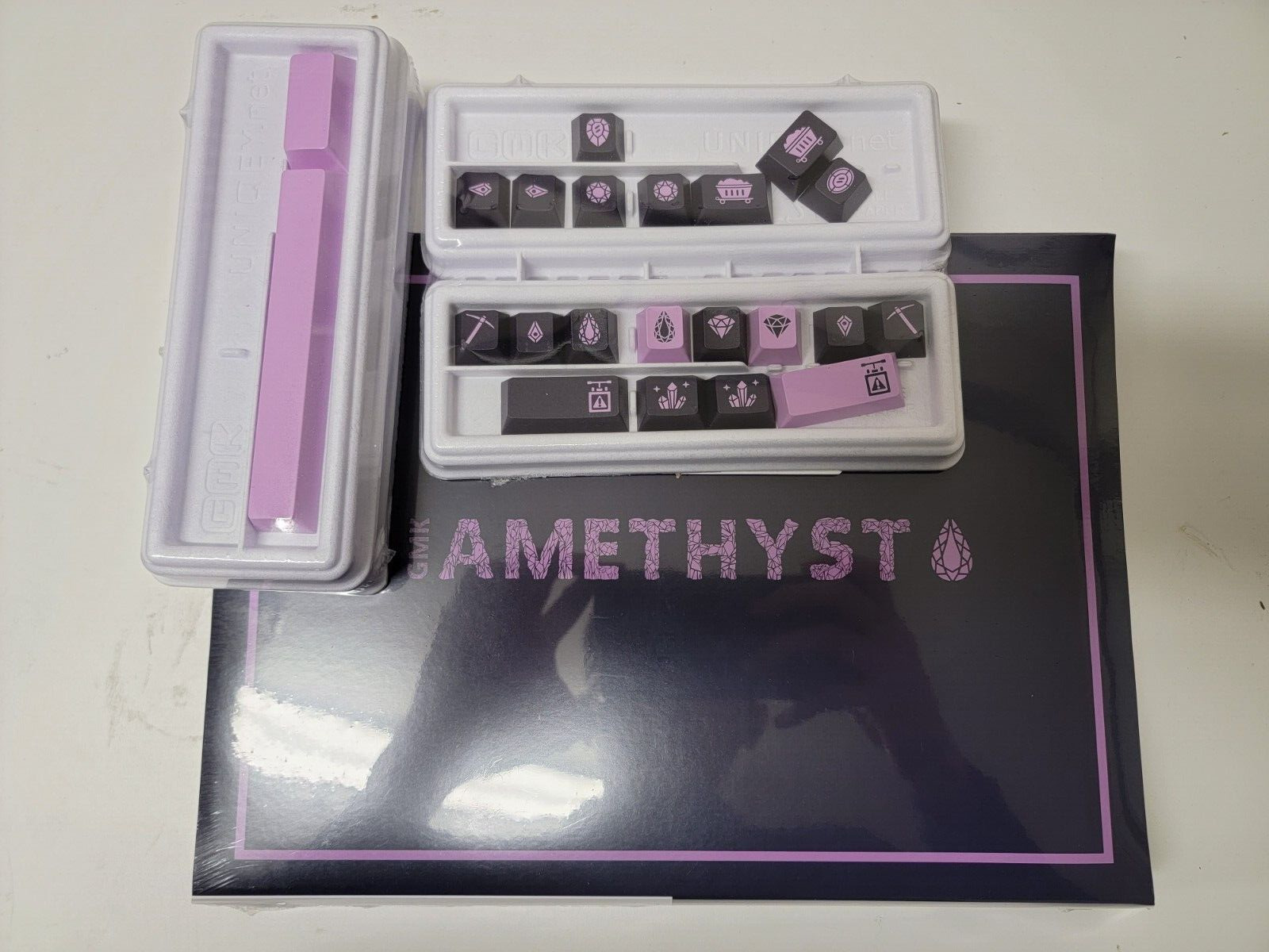 GMK Amethyst Base Keycap Set + Novelties + Spacebars NEW SEALED