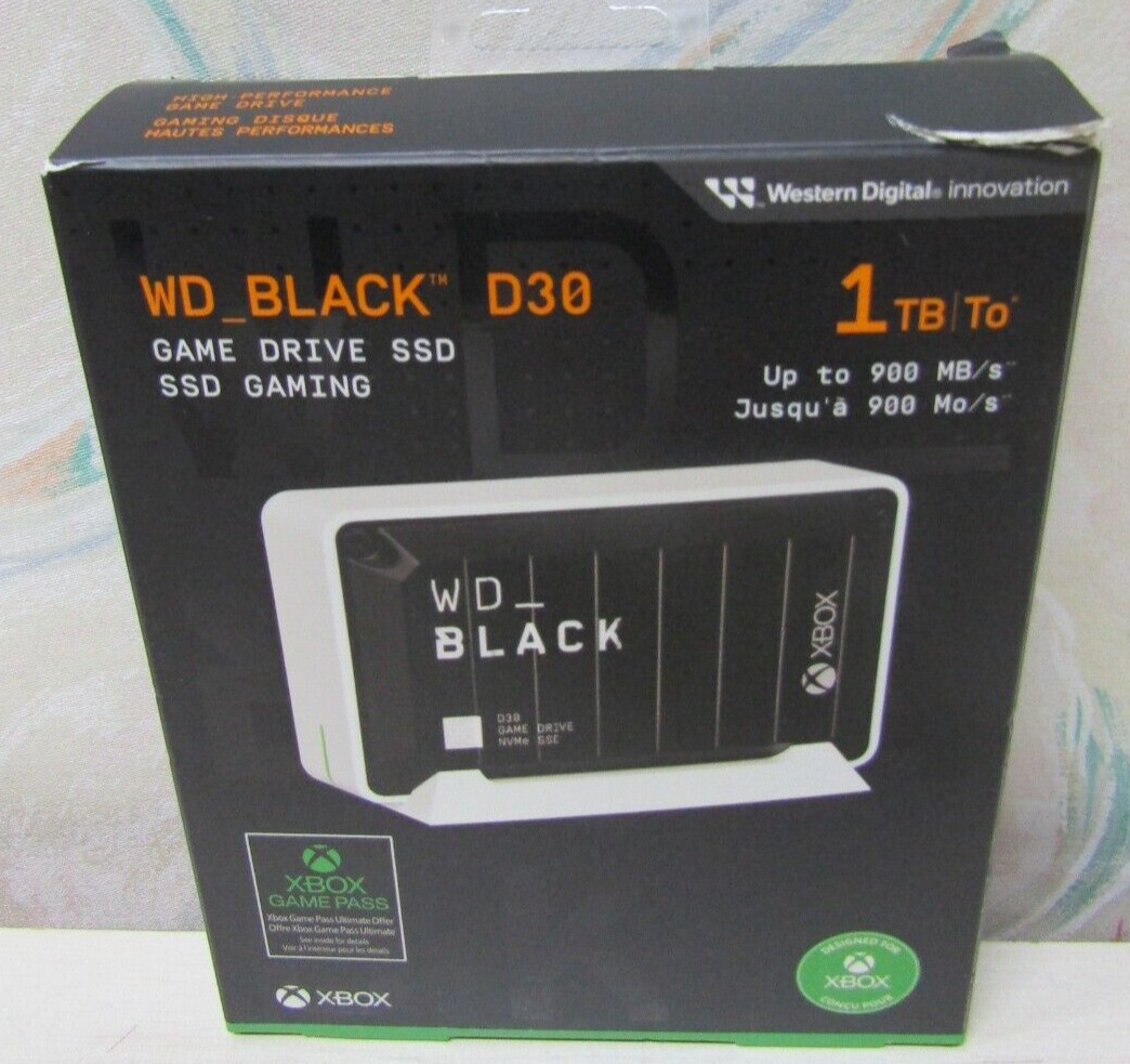 Western Digital WD_BLACK D30 1TB USB-C Game Drive SSD for Xbox New Sealed