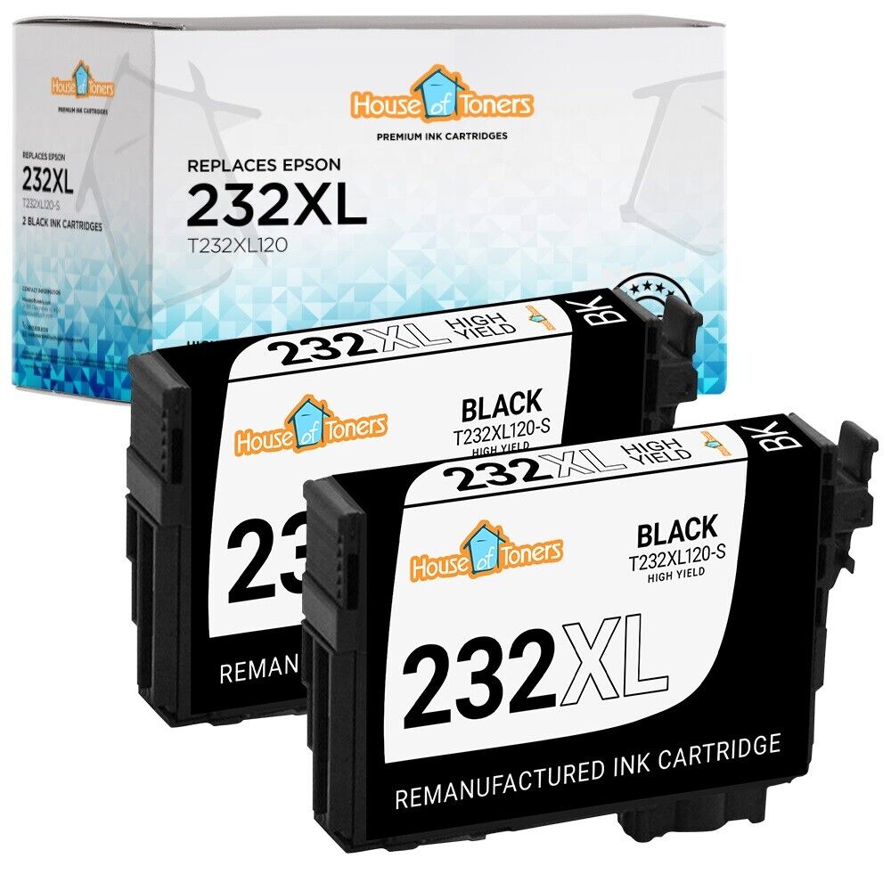 232XL Replacement Ink Cartridges for Epson T232XL (Black, 2-Pack