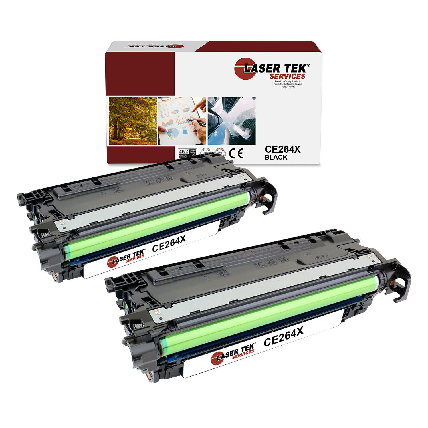 2Pk LTS 646X CE264X Black HY Compatible for HP Color LaserJet CM4540MFP Toner