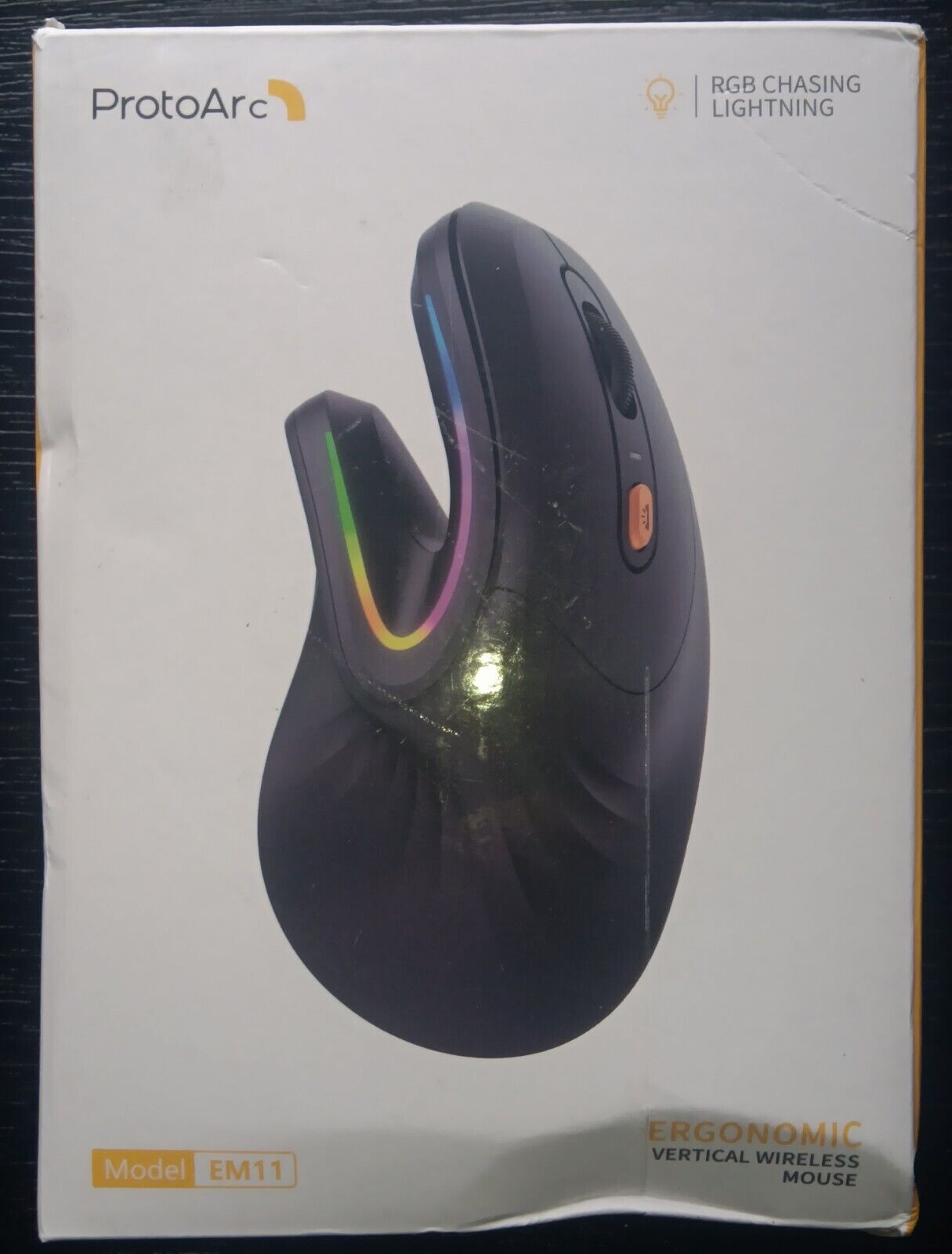 ProtoArc EM11 Vertical Wireless Rechargeable Mouse Color Black - Brand New