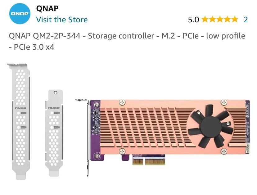 QNAP QM2-2P-344A Dual M.2 PCIe SSD Expansion Card