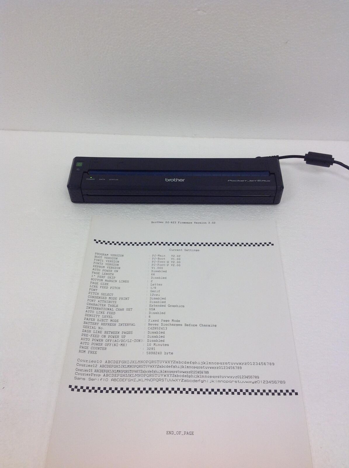 BROTHER POCKETJET PJ-623 Mobile Thermal Printer 3K Pages Printed Working FreeShp
