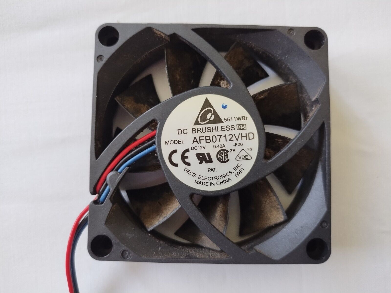 Delta 12v DC 0.40a 70x20mm 3-Wire Fan AFB0712VHD-F00 TaiSol 102238 Ball Bearing