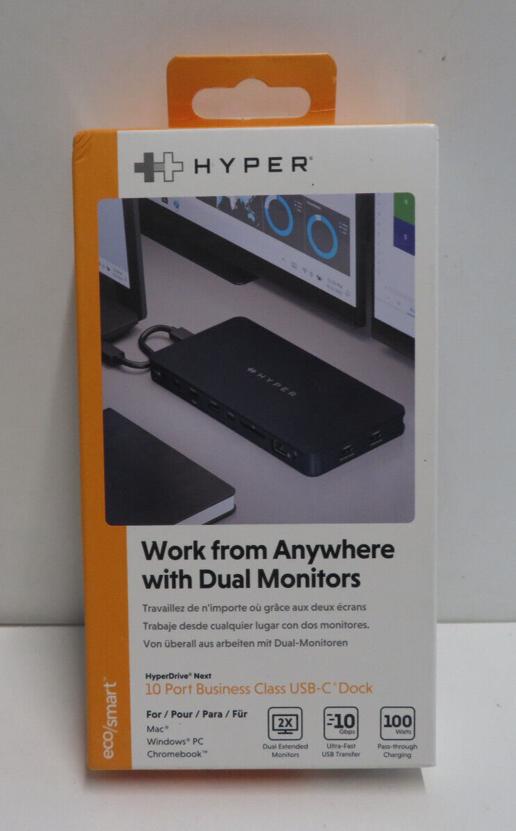 Hyper HyperDrive Dual HDMI 10-in 1 USB-C HD7001 - NEW SEALED