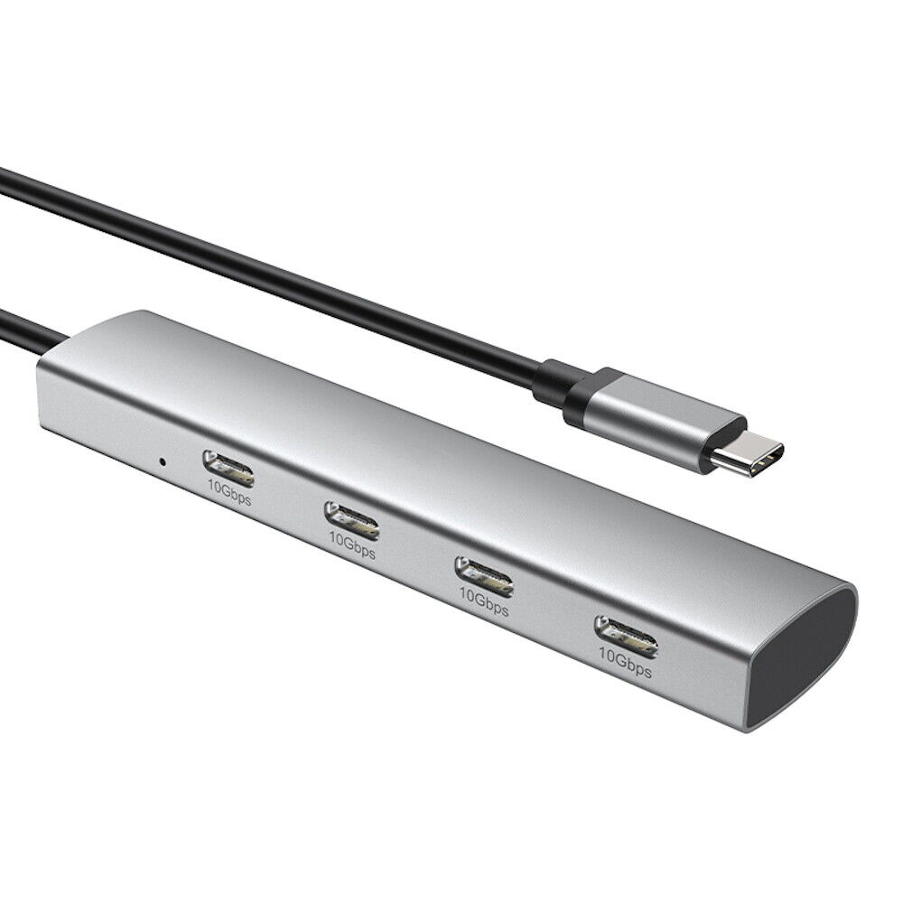4 Port USB-C 3.2 (Gen 2) 10Gbps Hub  Silver (Type C to 4 x Type C)