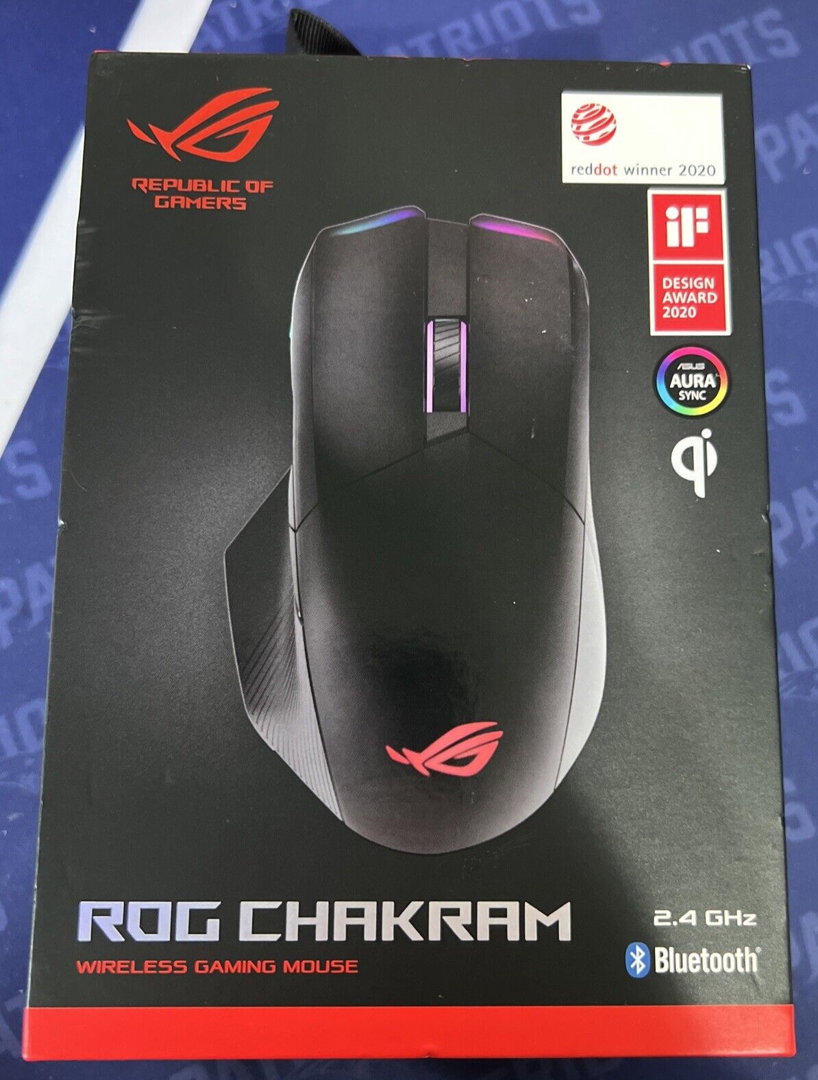 ASUS - ROG Chakram Bluetooth Optical Gaming Mouse with Aura Sync lighting