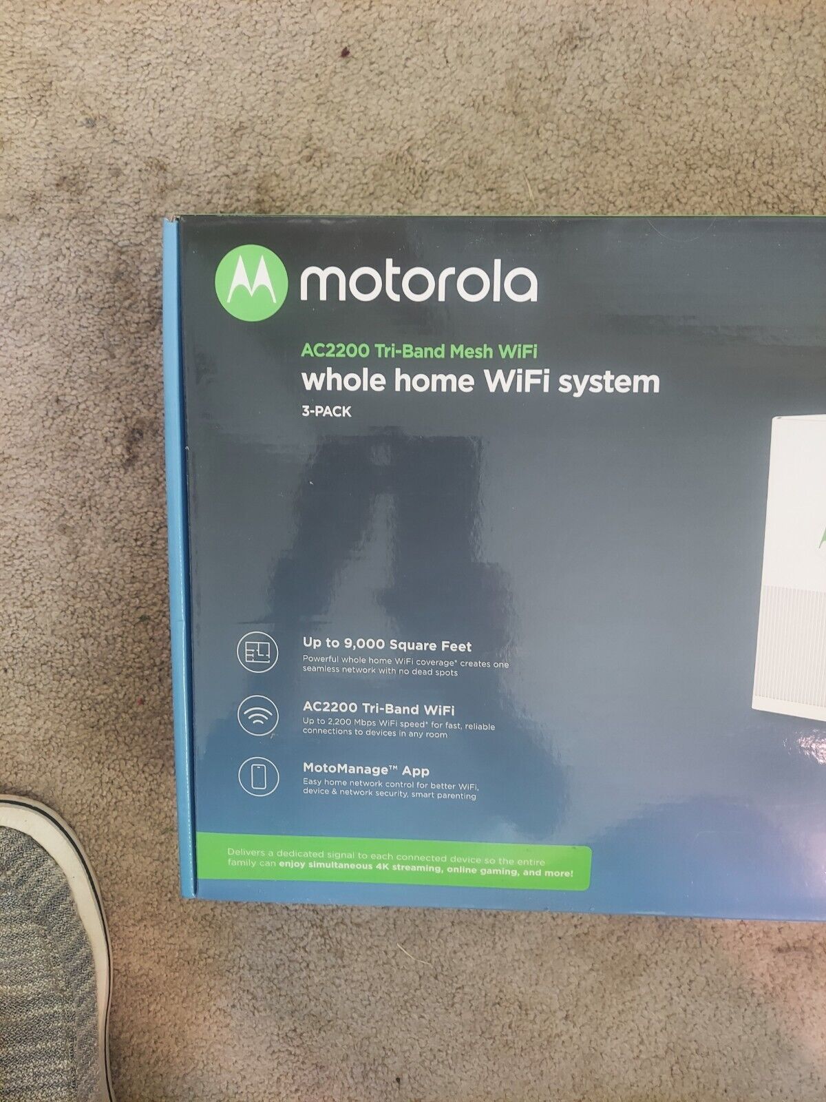 Motorola Router MH7023 AC2200 Tri-Band Mesh Whole Home Wi-Fi System NEW