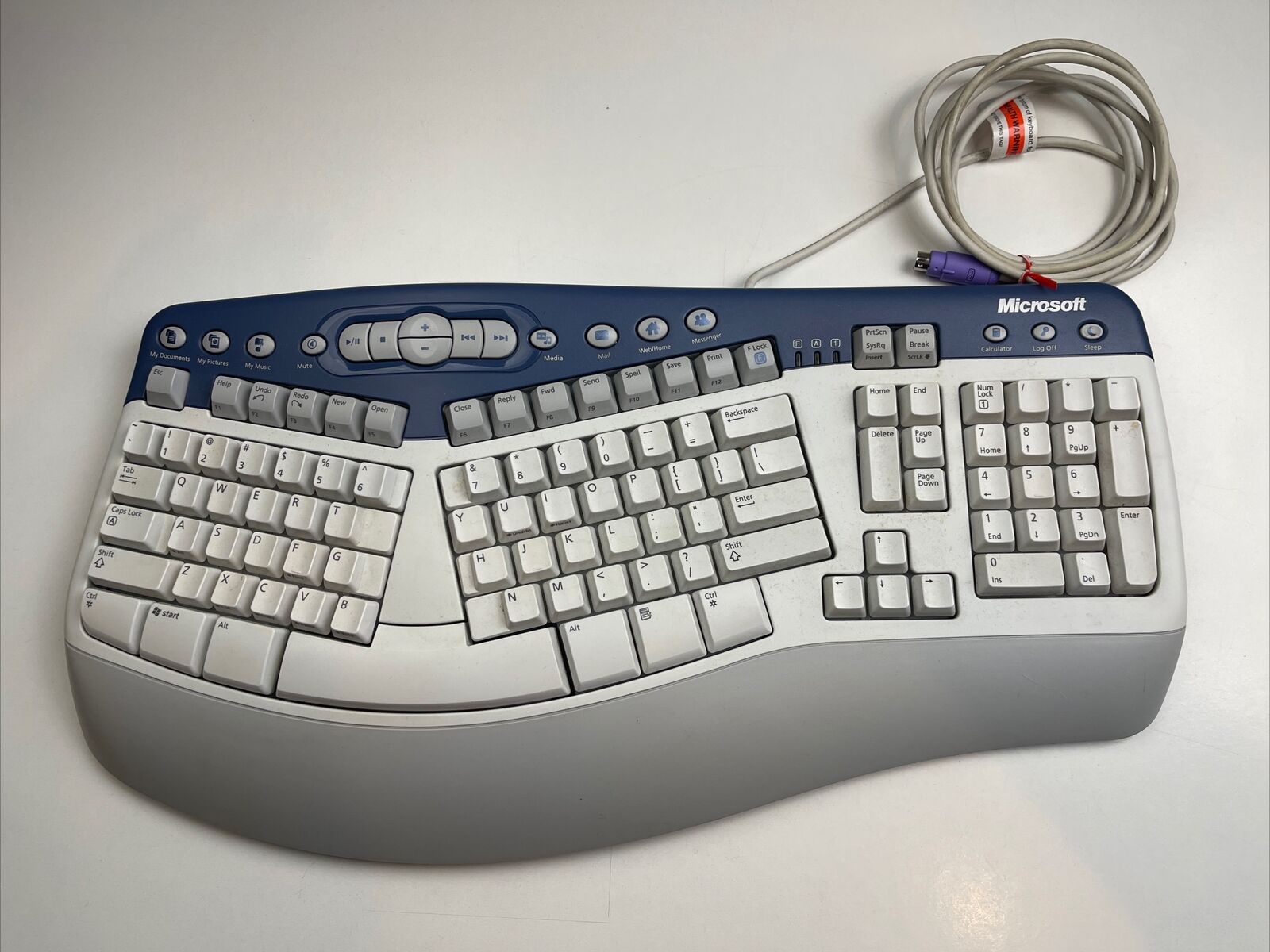 Microsoft Natural MultiMedia Keyboard 1.0A Ergonomic PS/vintage