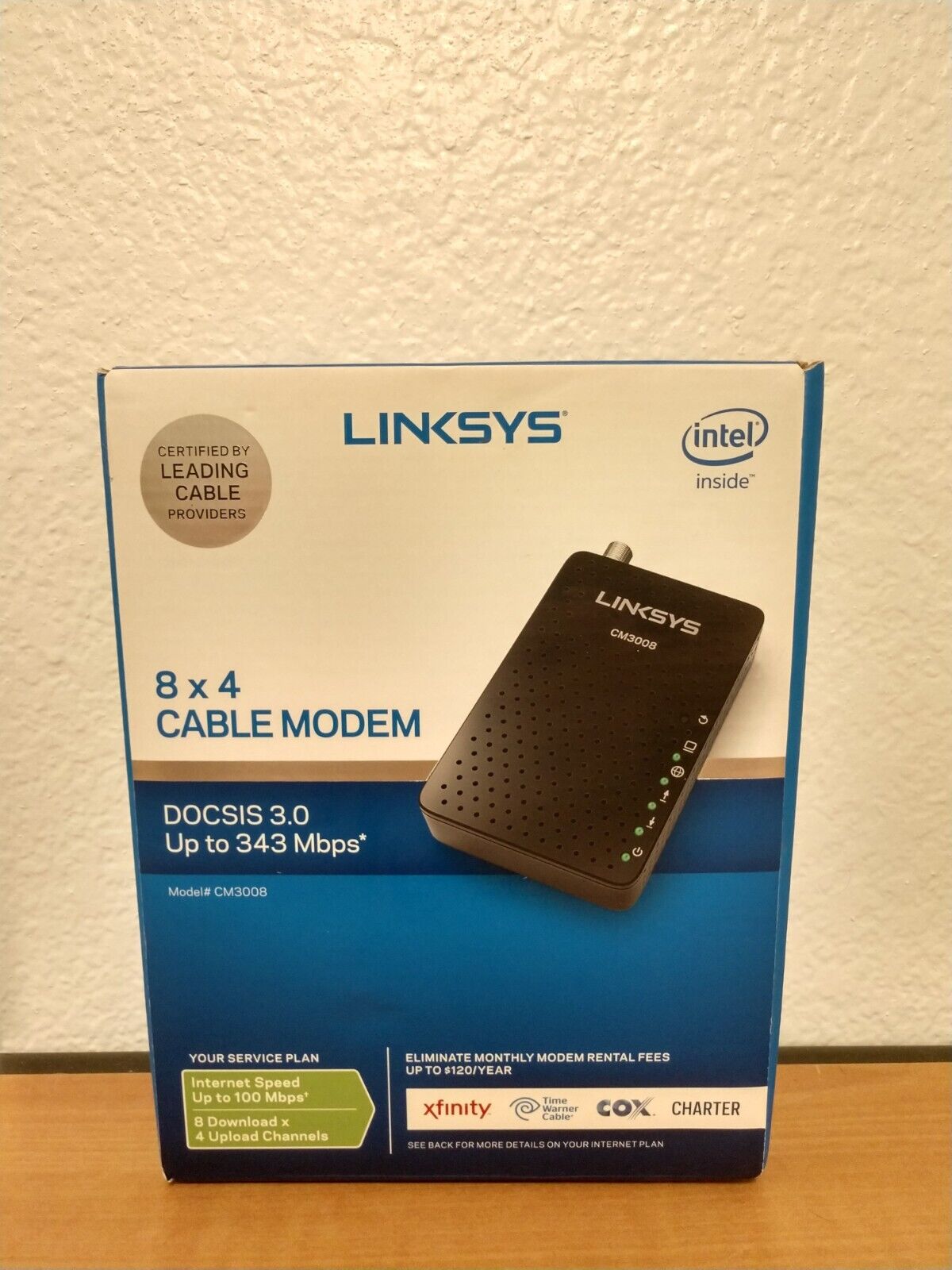 Linksys DOCSIS 3.0 (CM3008) Cable Modem Intel (8 X 4 Modem)