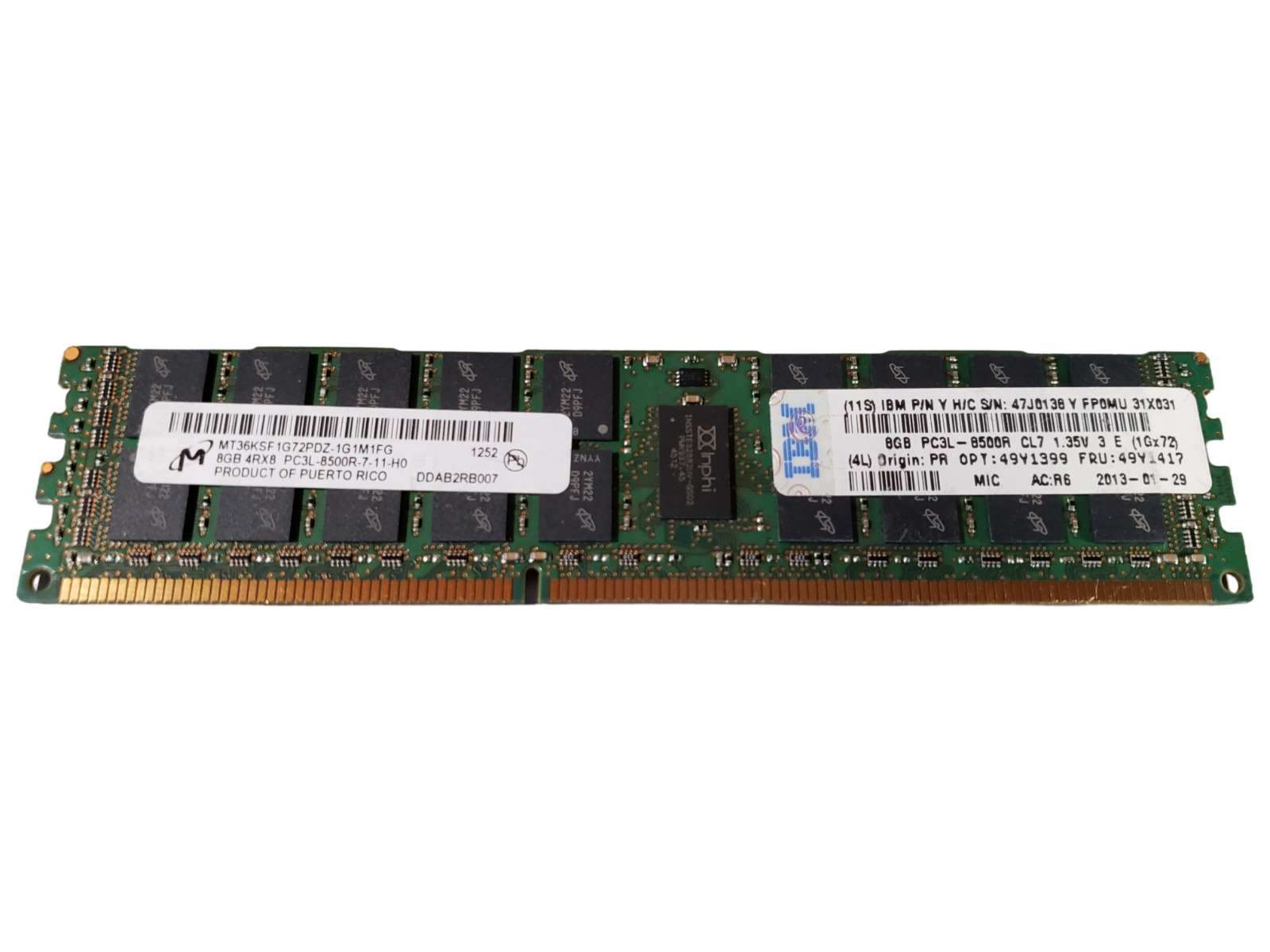 LOT OF 29 IBM Micron MT36KSF1G72PDZ-1G1M1 DDR3-1066 8GB Server Memory 49Y1417