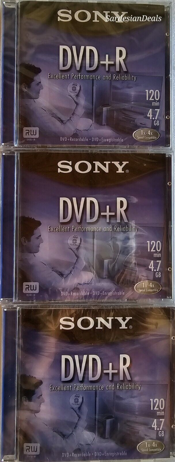 (3)Sony DVD+R Recordable Disc 120min 