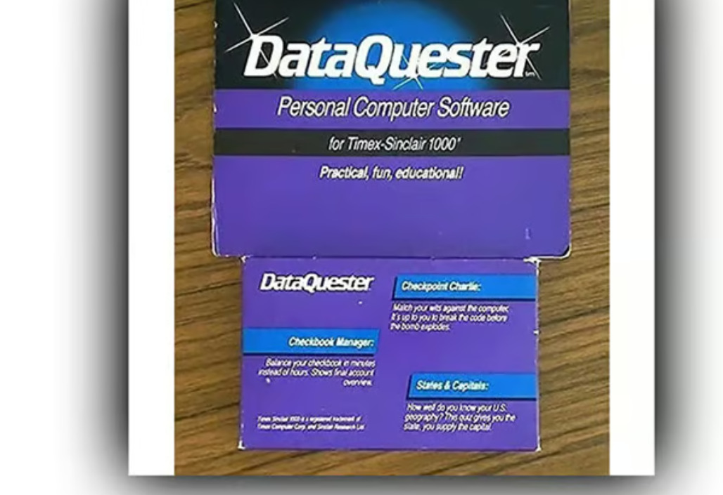 Vintage DataQuester Personal Computer Software for Timex Sinclair 1000