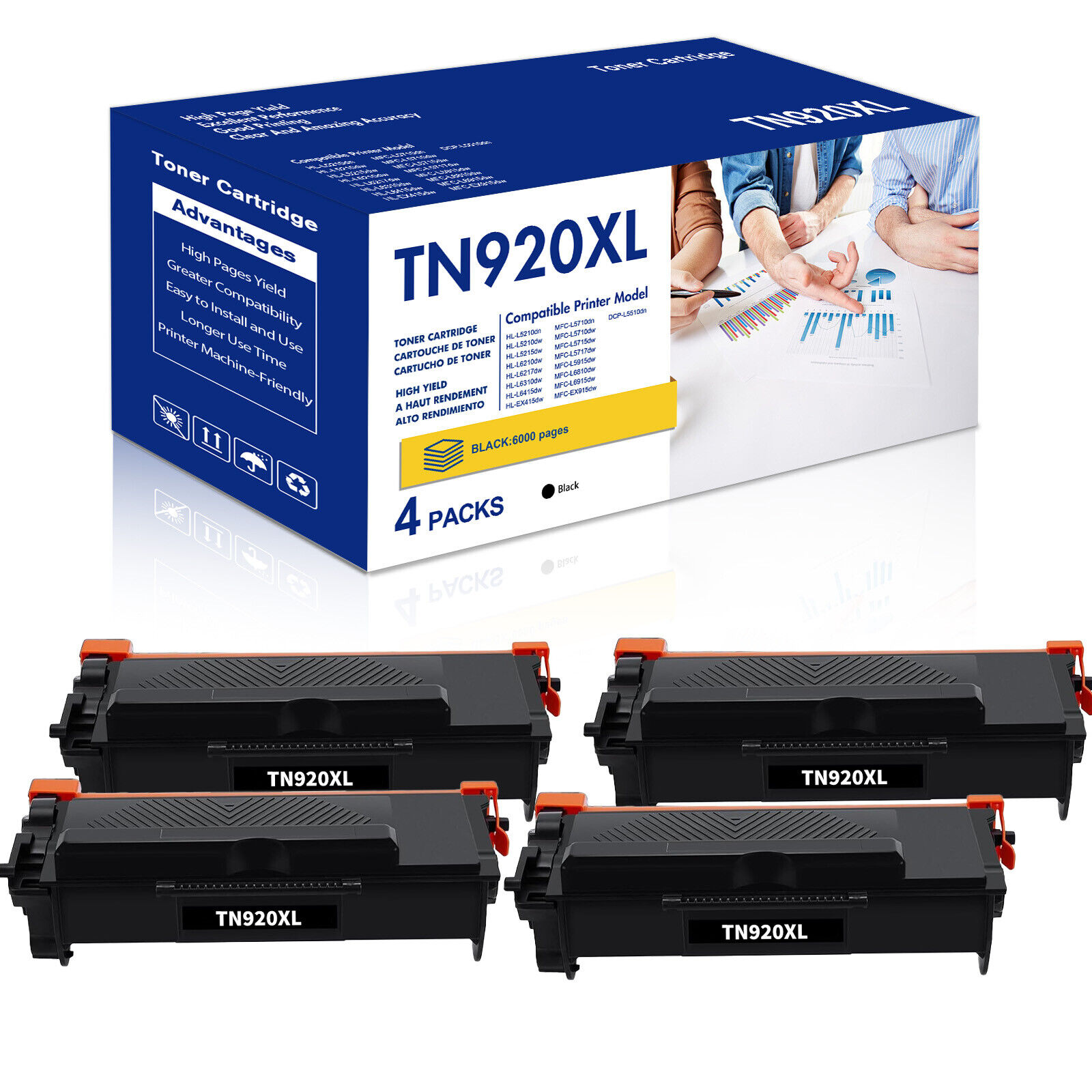 TN920 Toner Cartridge Compatible for Brother TN920XL HL-L6415DW MFC-L5915DW LOT