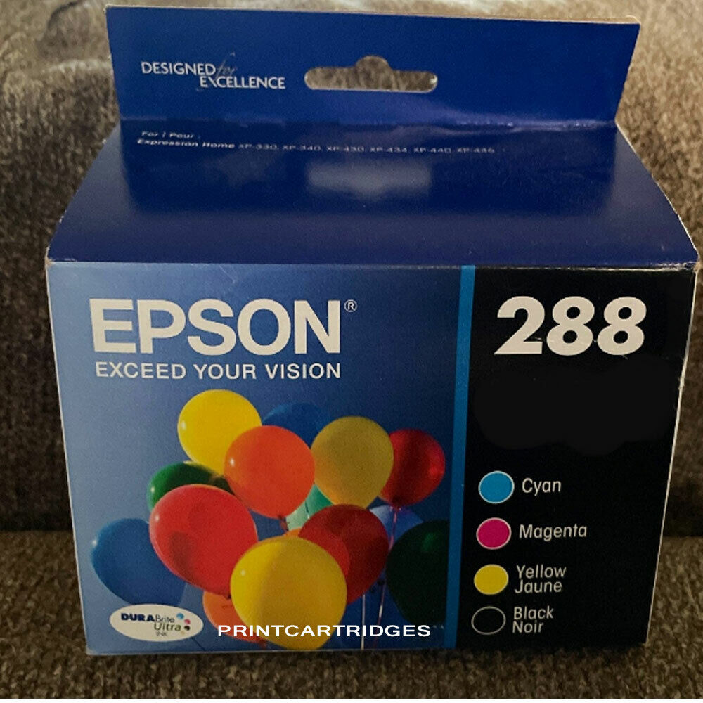 Epson 288 Combo Set of 4 Ink Cartridges NEW Genuine Setup No Box For Expression