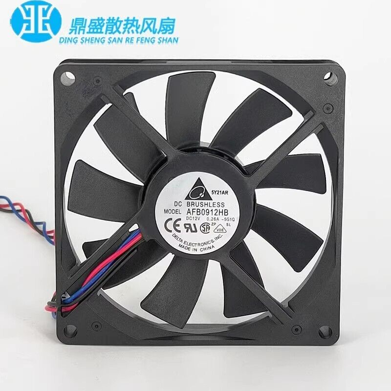 Delta AFB0912HB 9015 DC12V 0.26A 9CM 3-Wire Silent Cooling Fan