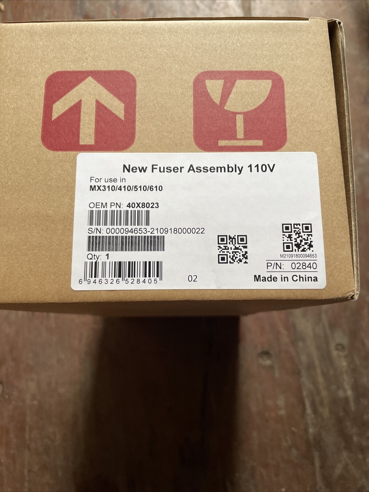 New Genuine OEM 40X8023 New Fuser Assembly 110V For MX310/410/510/610