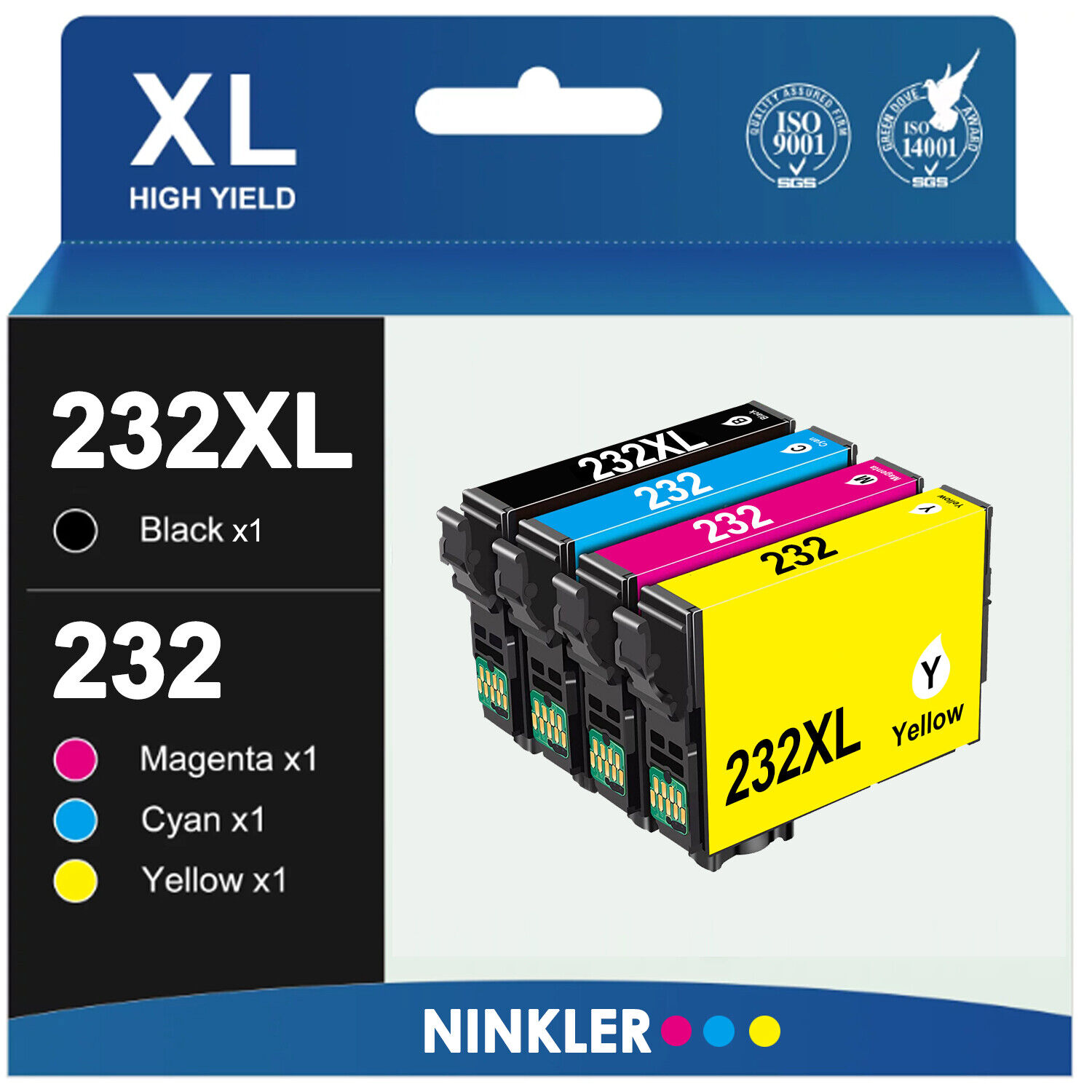 4PK T232XL 232 For Epson 232XL Ink Cartridge for WF-2930 WF-2950 XP-4200 XP-4205