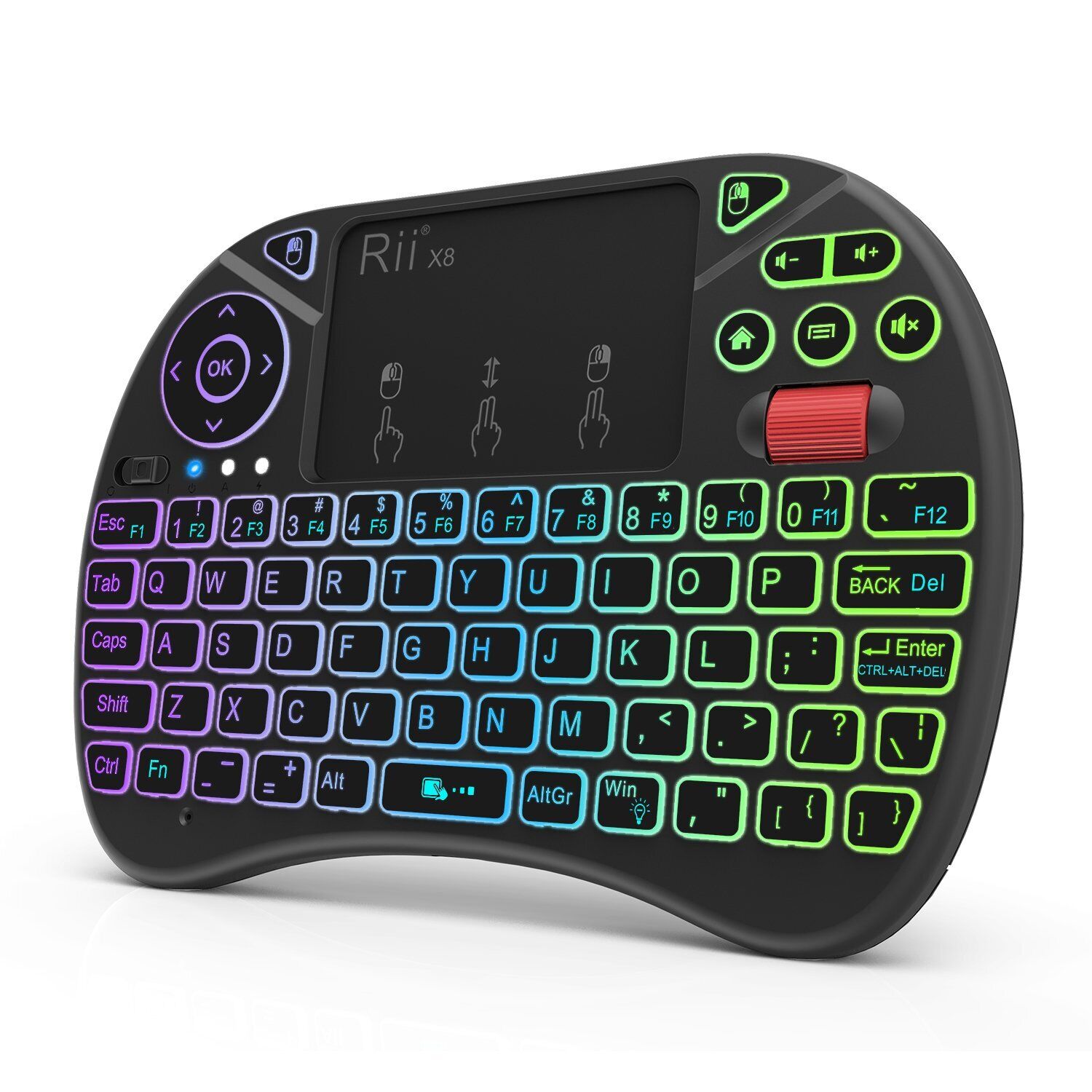 Rii X8 Mini Keyboard2.4GHz Portable Wireless Keyboard with Touchpad MouseRGB ...