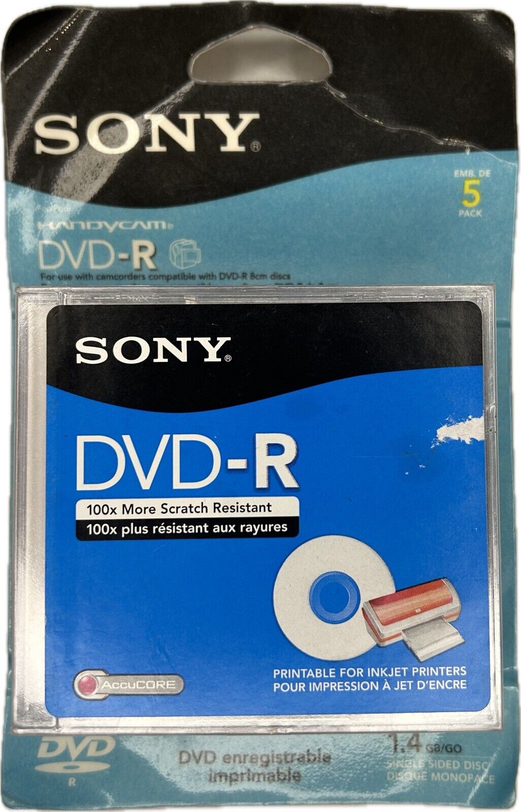 Sony Handycam DVD-R Printable Recordable 5-Pack New 