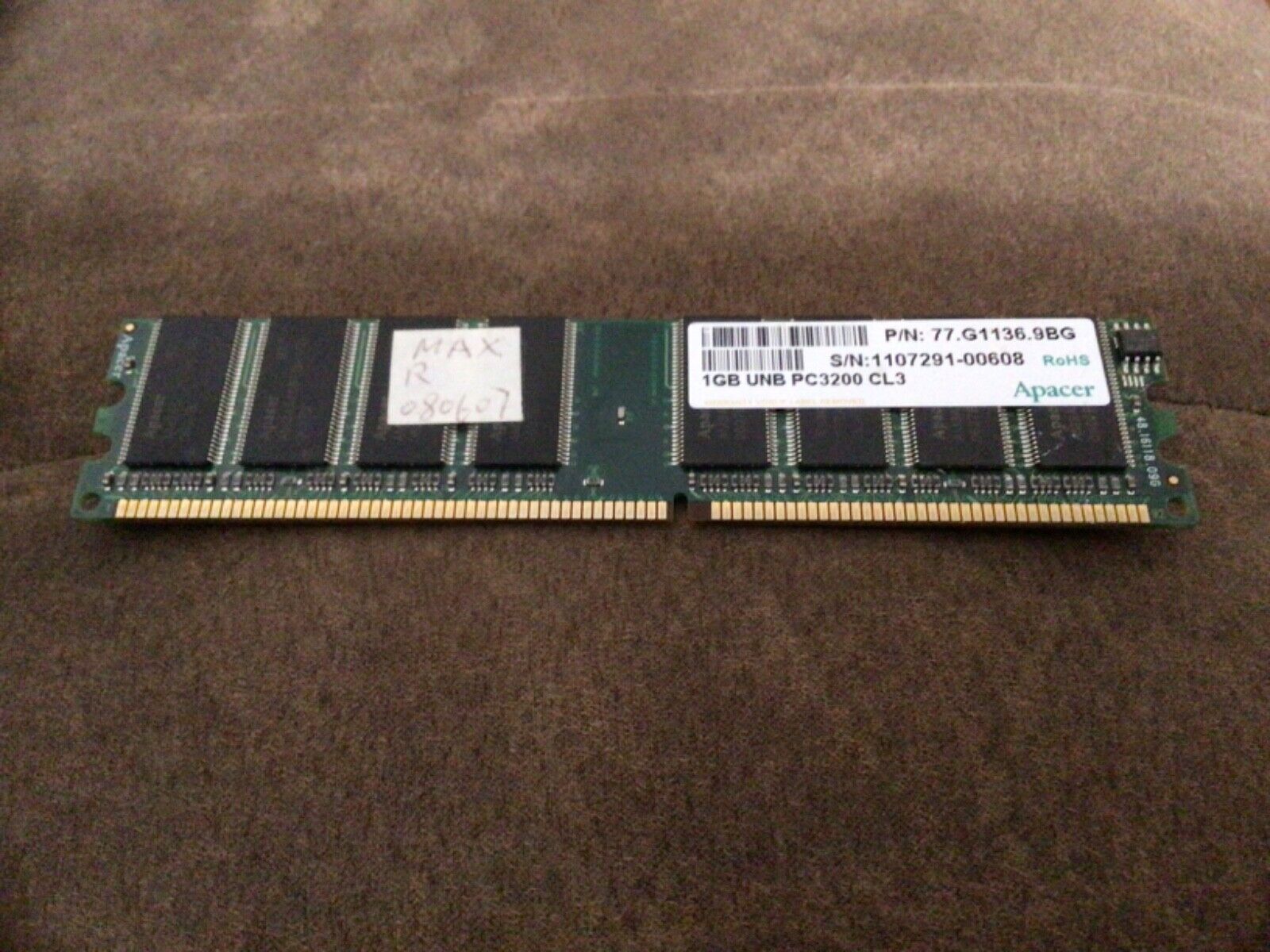 APACER 1GB  PC3200 77.G1136.9BG Memory