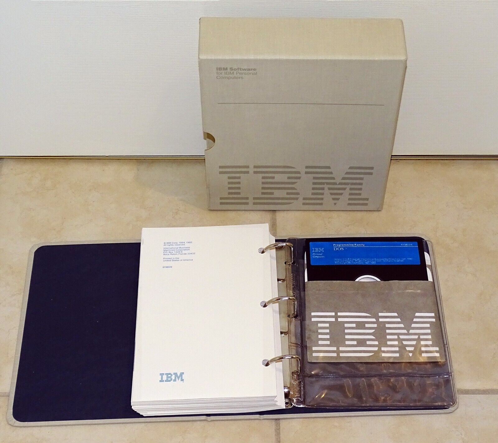 1985 IBM 3.10 (DOS) Guide + 2 DOS Software Disks - First Edition