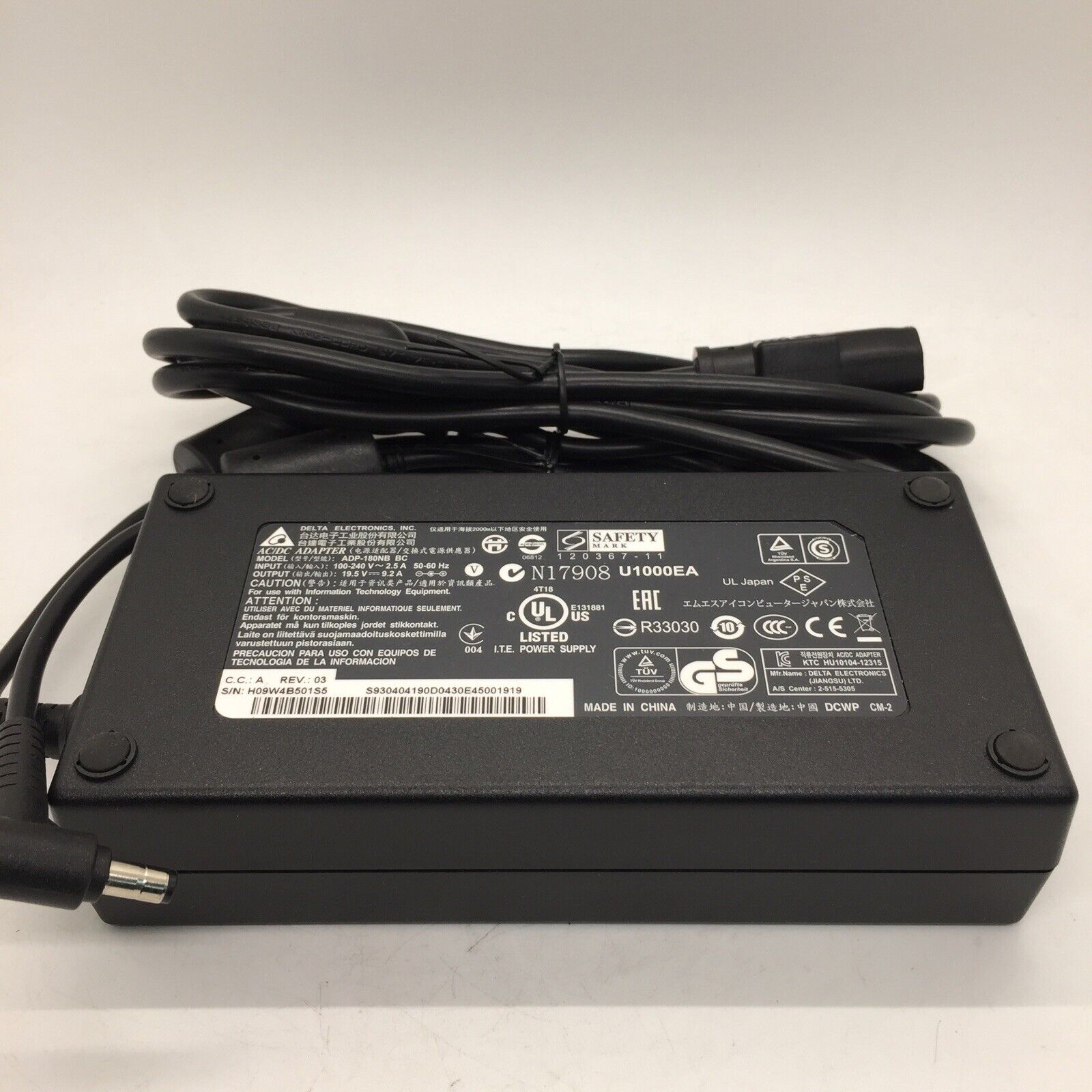 Delta for MSI Laptop Charger AC Adapter Power Suply ADP-180NB BC 19.5V 9.2A 180W