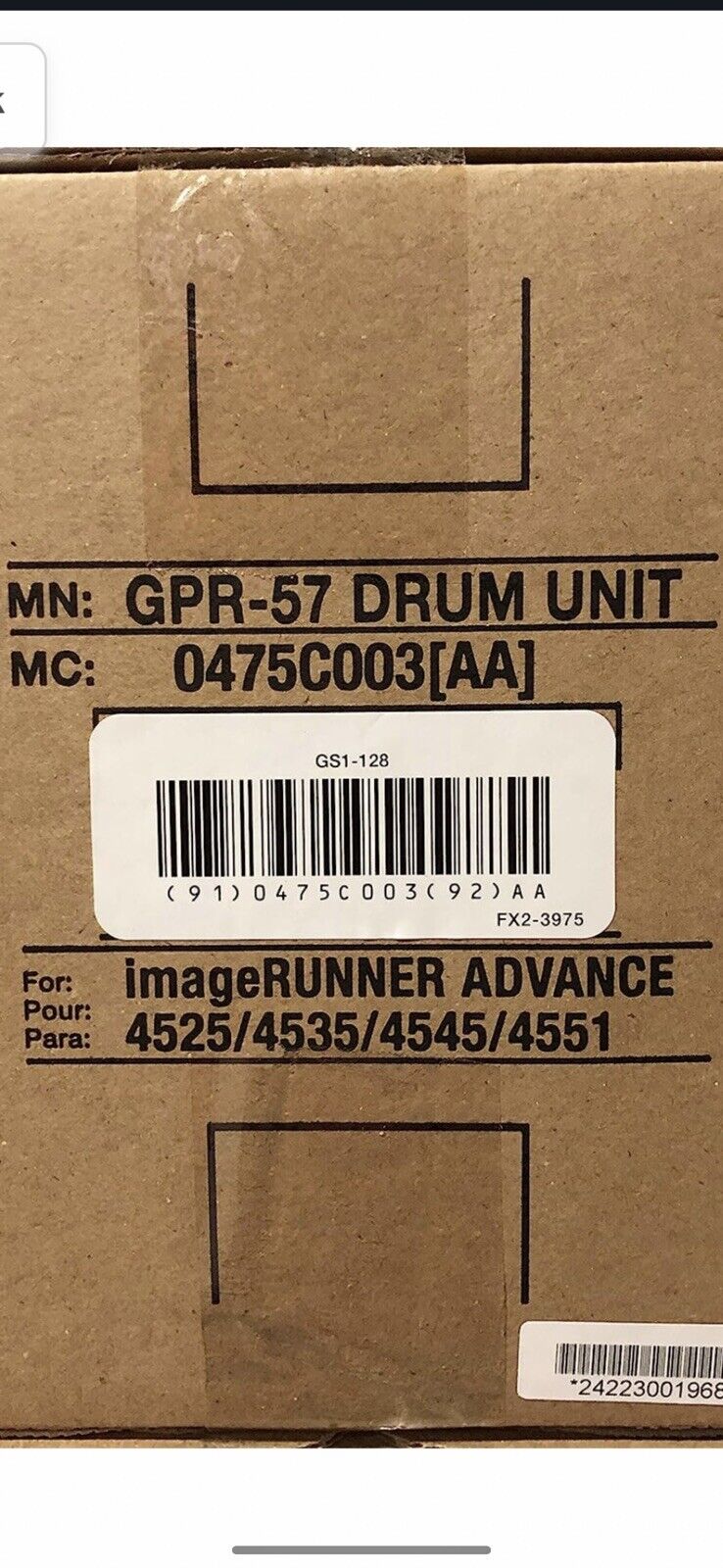 CANON GPR-57 Drum Unit OEM GENUINE NEW GPR57 0475C003AA, New OEM