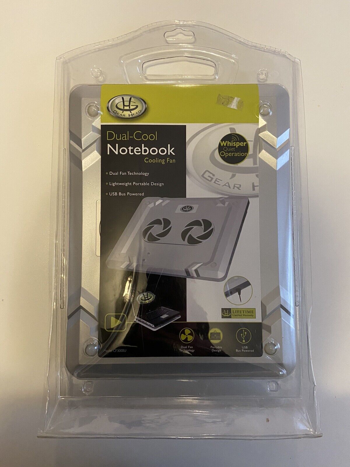 Gear Head Dual-Cool Notebook Cooling Fan Dual Fan Lightweight USB Powered