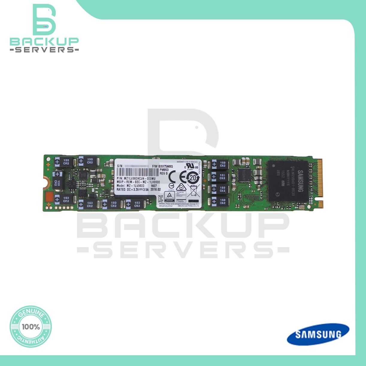 Samsung MZ1LV960HCJH PM953 960GB TLC NVMe M.2 PCI Express Solid State Drive