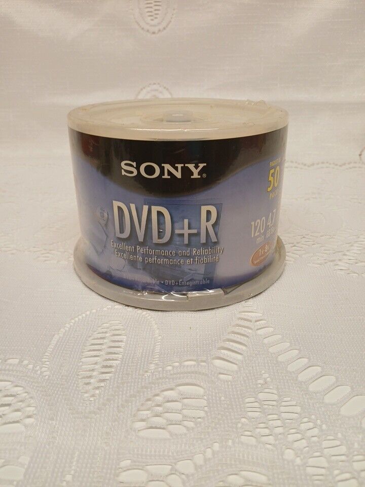 Sony DVD+R SEALED 50-Pack Spindle Blank Media 4.7GB -120 min 1x-8x