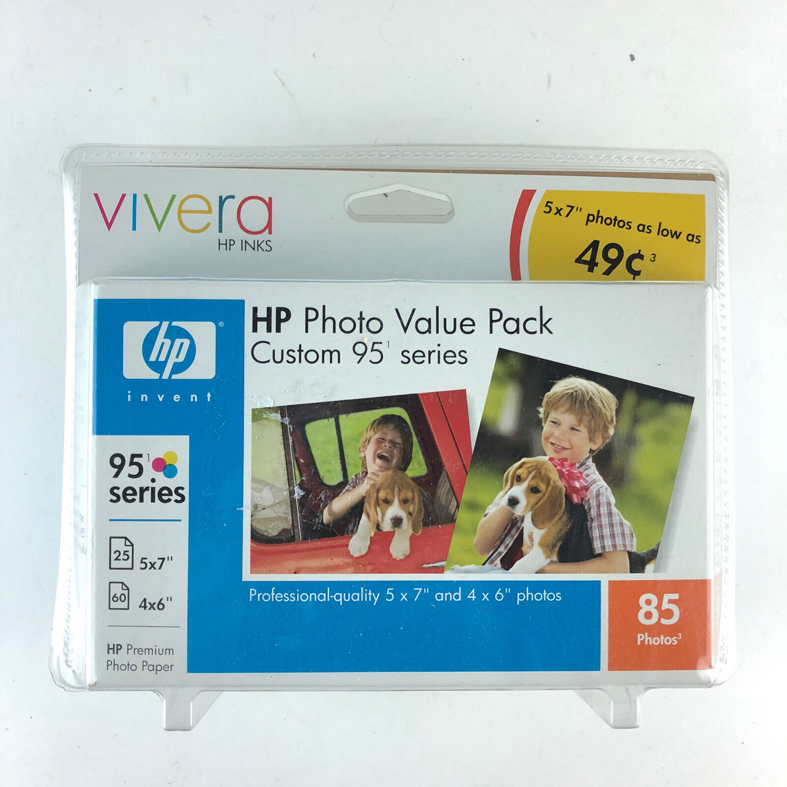 HP Custom 95 Series Vivera Ink Photo Paper Value Pack 5x7 4x6 HG48