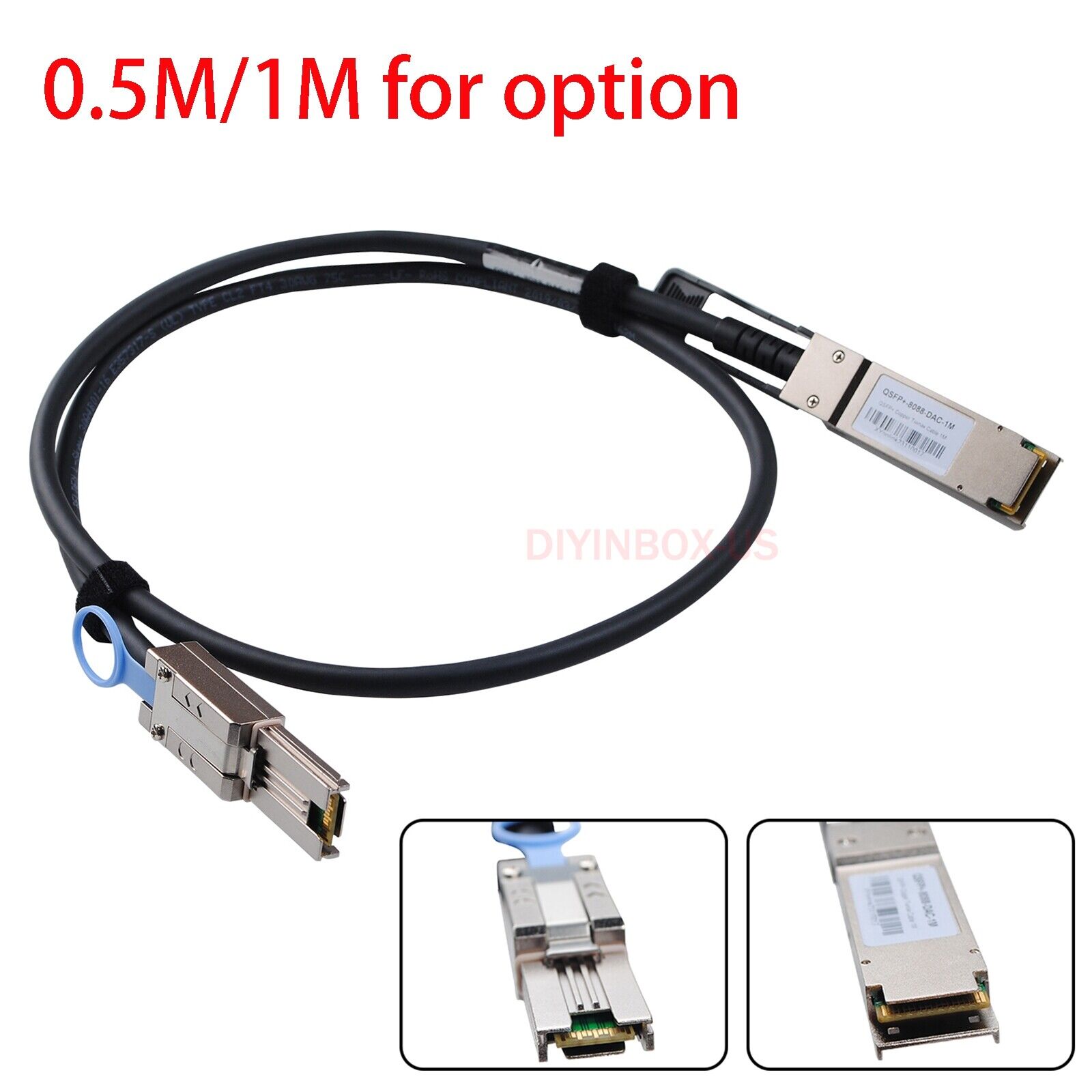 External SAS Cable QSFP SFF-8436 to Mini SAS SFF-8088 DDR Cable for Netapp 0.5-1