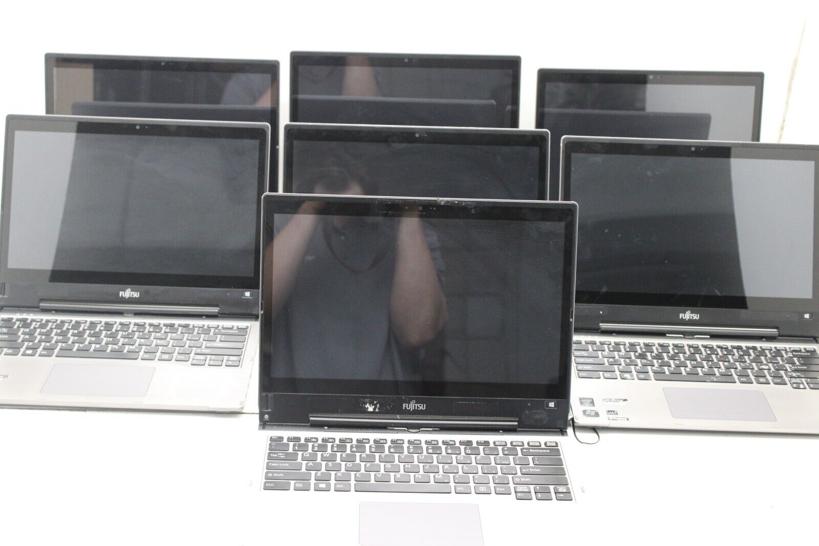 Lot of 7 fujitsu Lifebook T904 Laptops Intel Core i5-4300u 2GB Ram No HDD/Batts