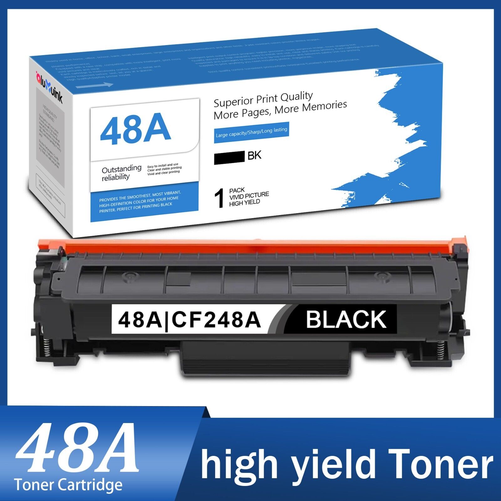 48A CF248A Black Toner Cartridge Replacement for HP 48A Toner M15w M15a M16w