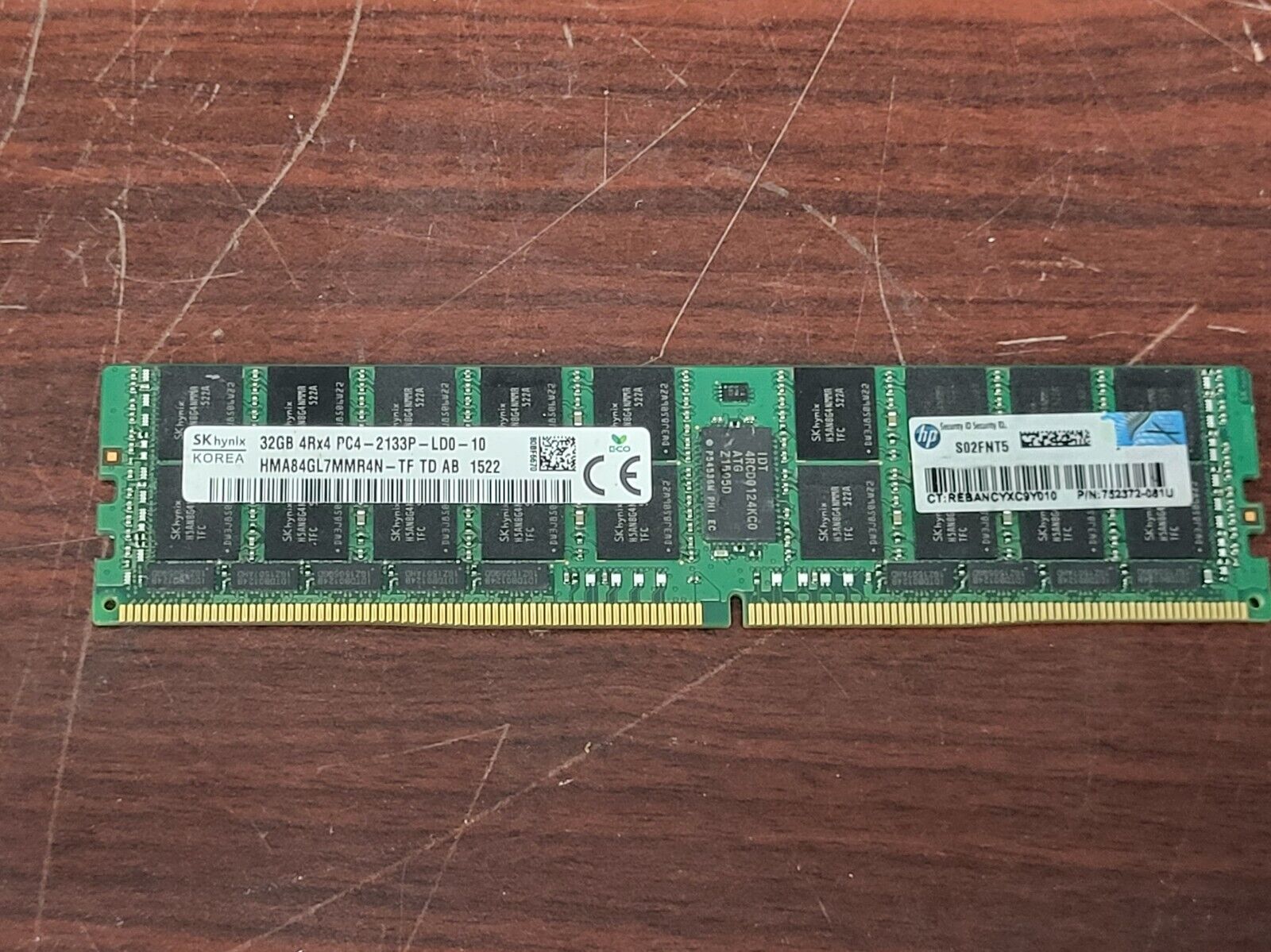 752372-081 GENUINE HP 32GB 4DRx4 PC4-2133P DDR4 RAM TESTED/WORKING #73