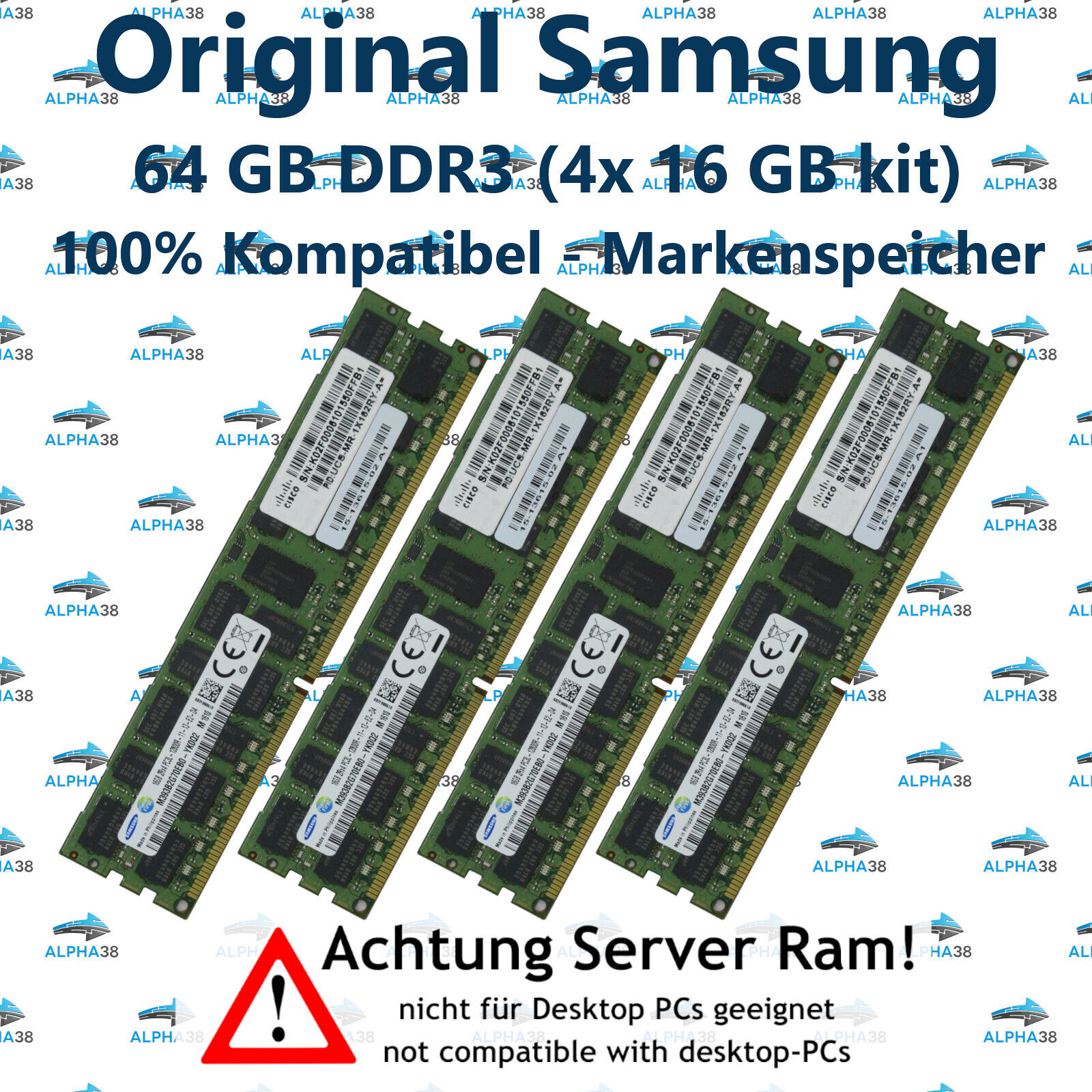 64 GB 4x 16 GB Rdimm ECC Reg DDR3-1600 Supermicro 6026TT-BIBXF 6026TT-BTF RAM