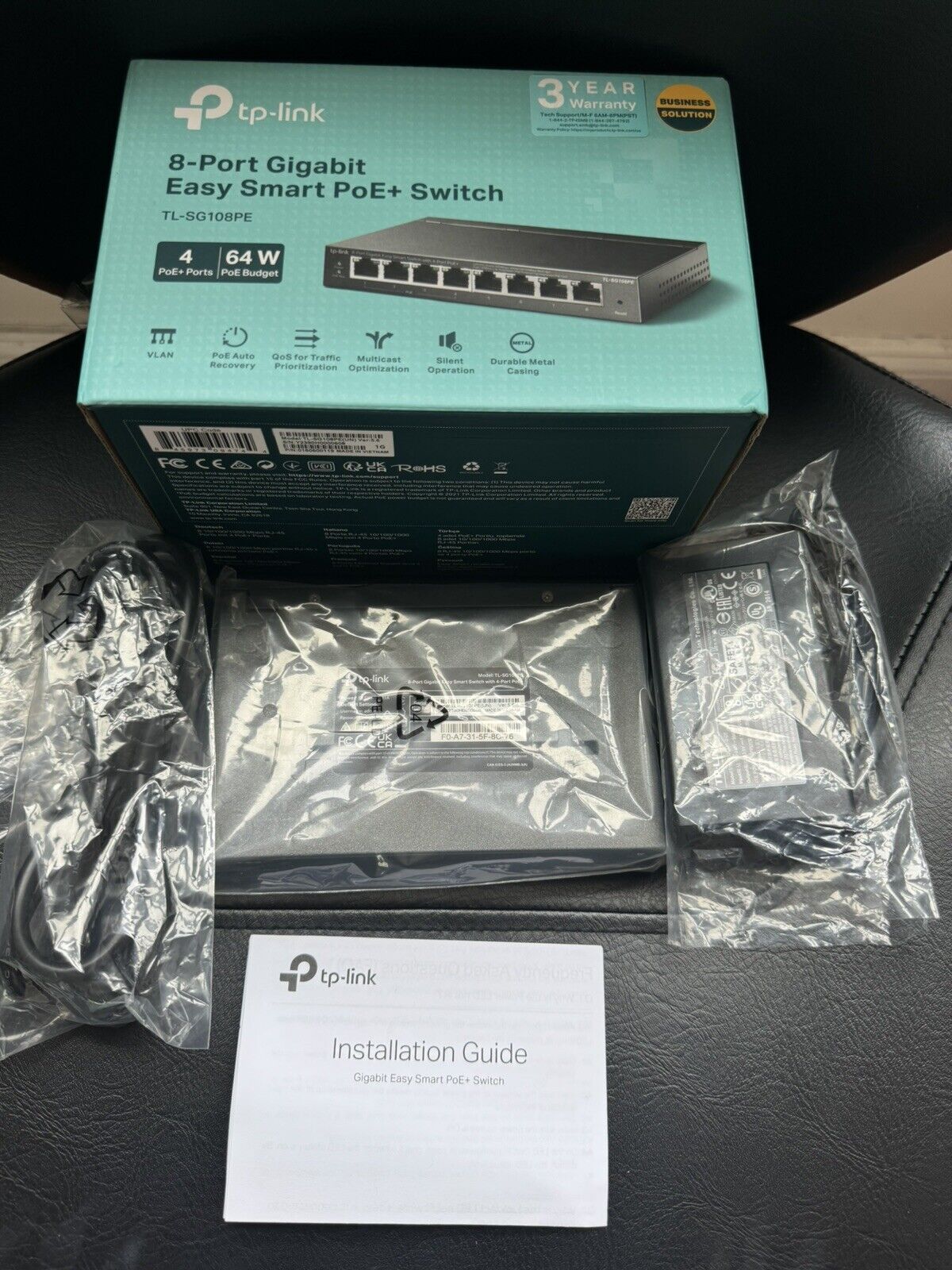 TP-Link TL-SG108PE 8-port Gigabit Easy Smart PoE+ Swith w/ 4-port PoE - Sealed