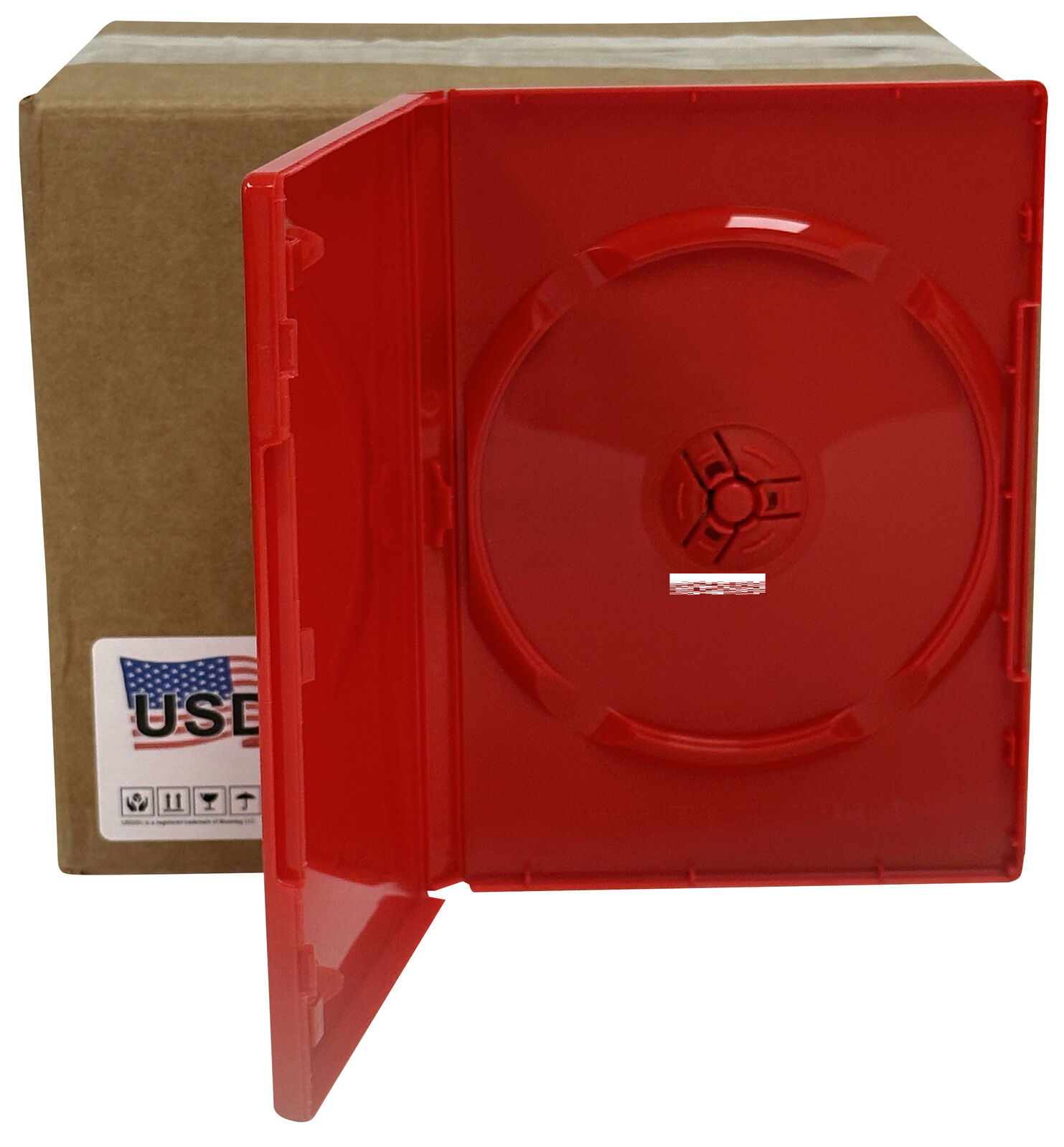 USDISC DVD Cases Standard 14mm Premium, Single 1 Disc (Glossy Red) Lot