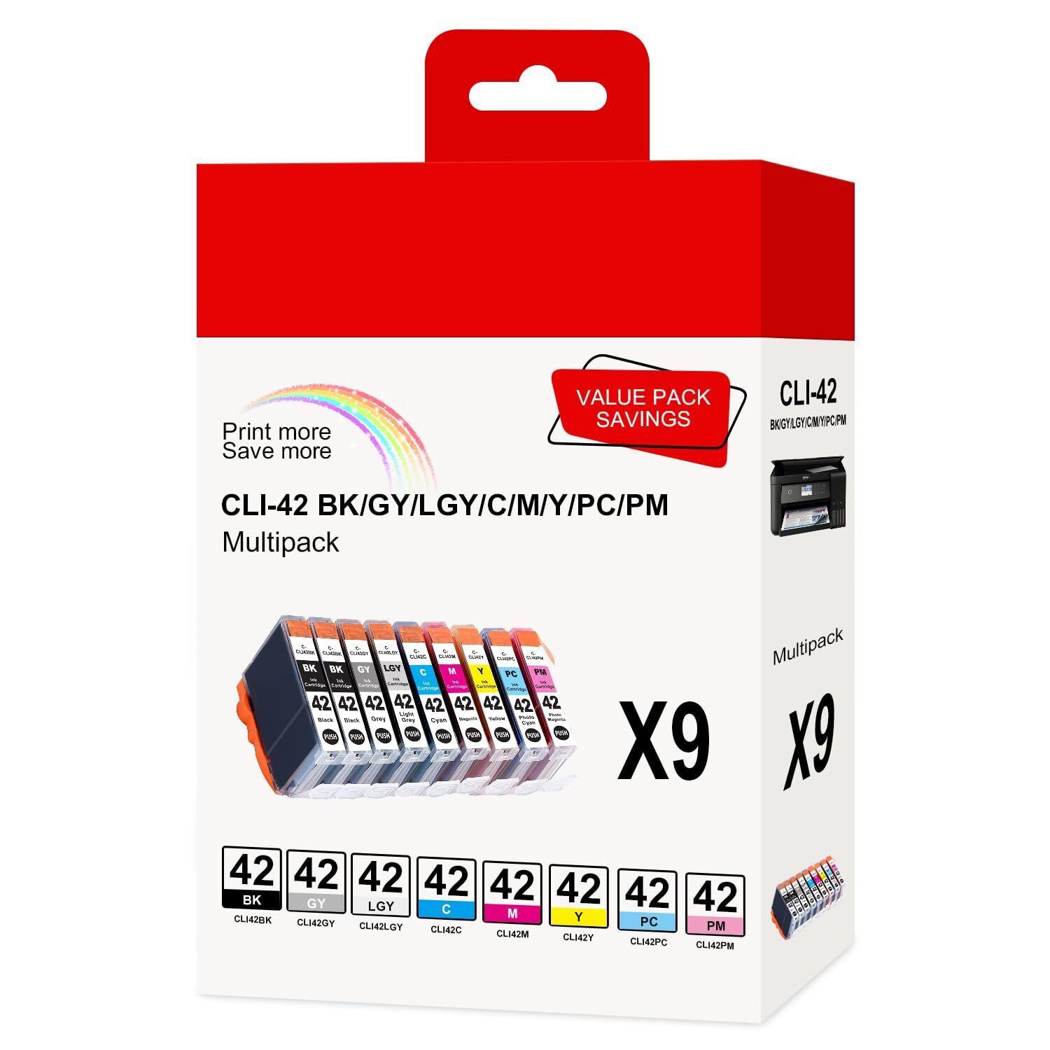 CLI-42 Ink Cartridges Replacement for Canon CLI42 Ink Cartridges 8 Color Use ...